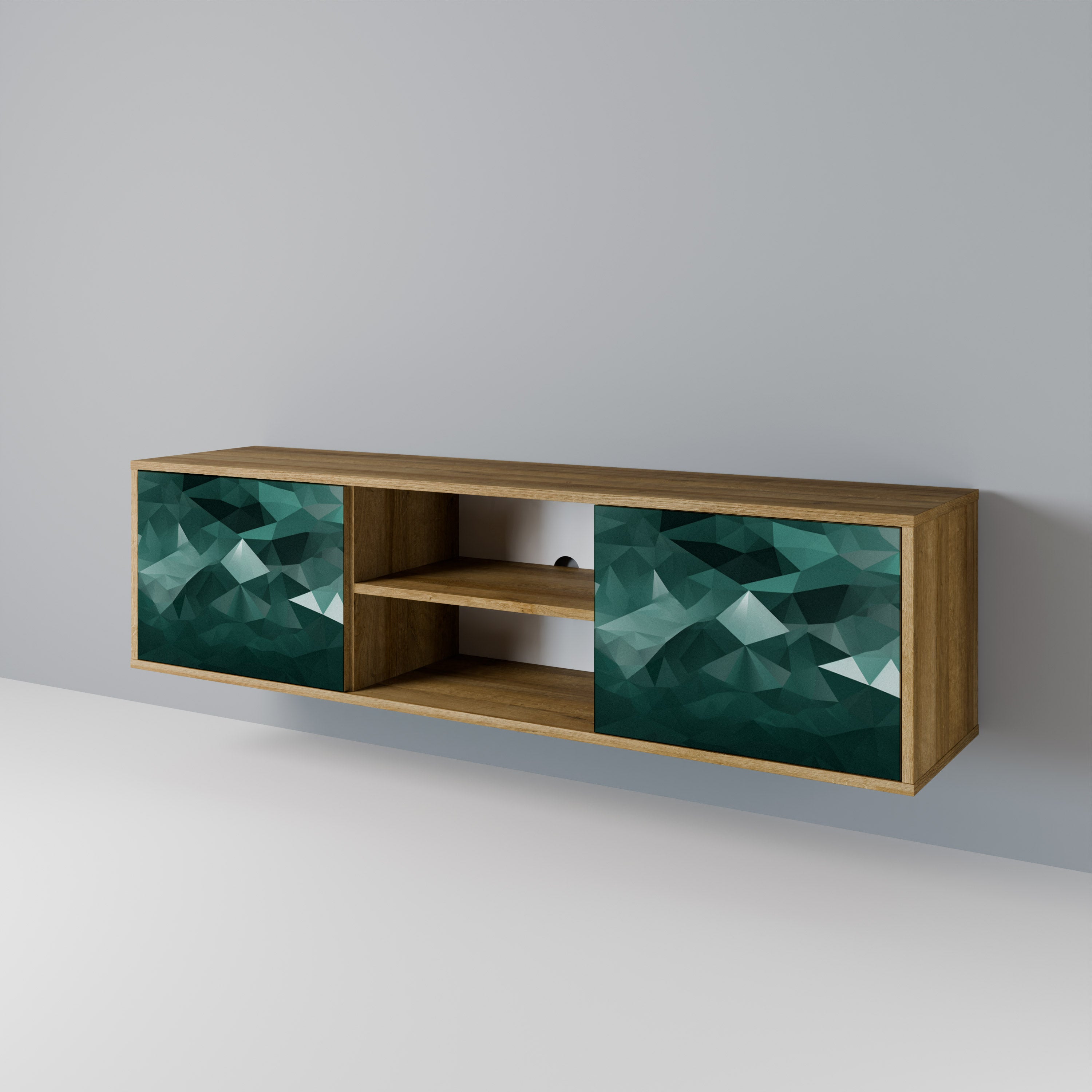 POLYGONAL FLOATING 2-Door TV Cabinet