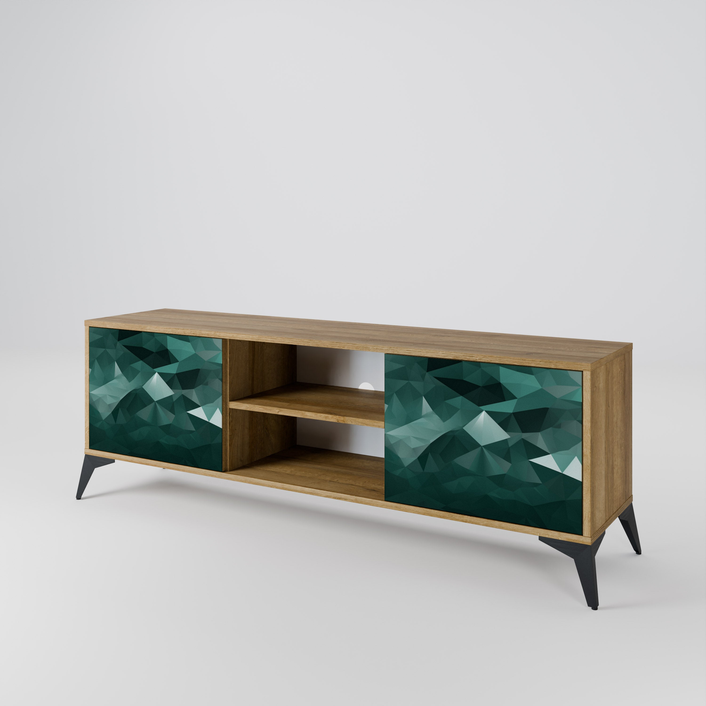 POLYGONAL FLOATING 2-Door TV Cabinet