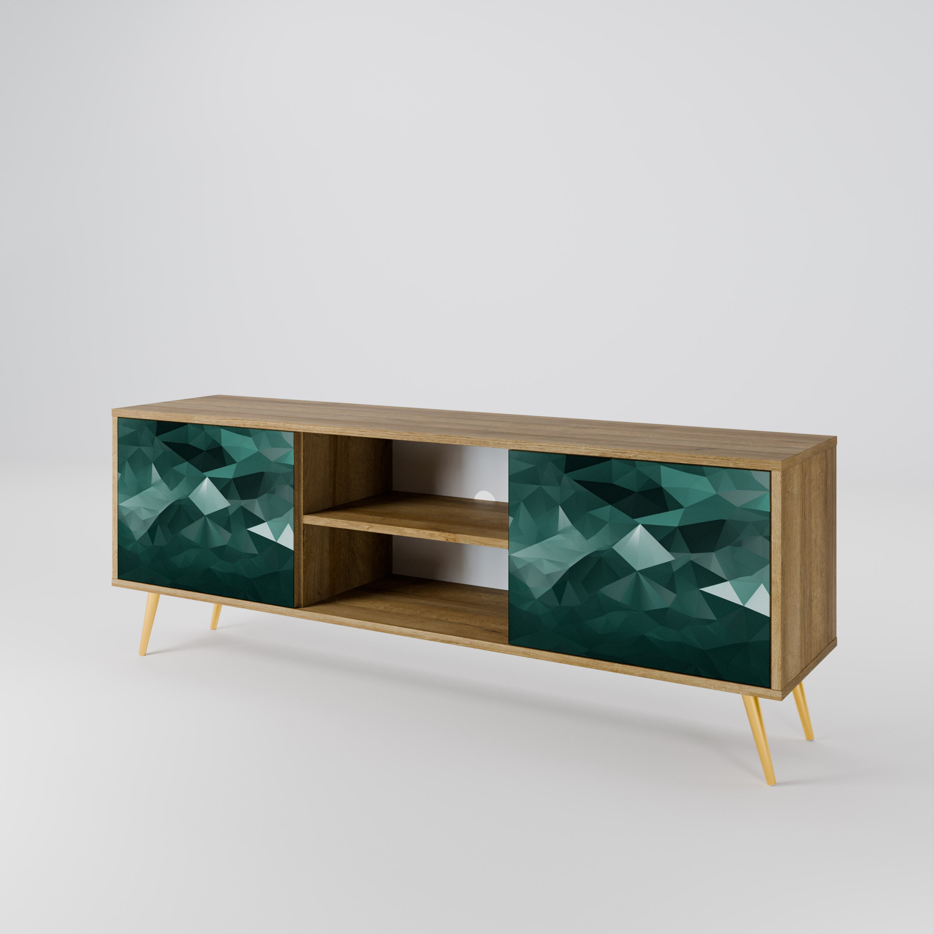 POLYGONAL FLOATING 2-Door TV Cabinet