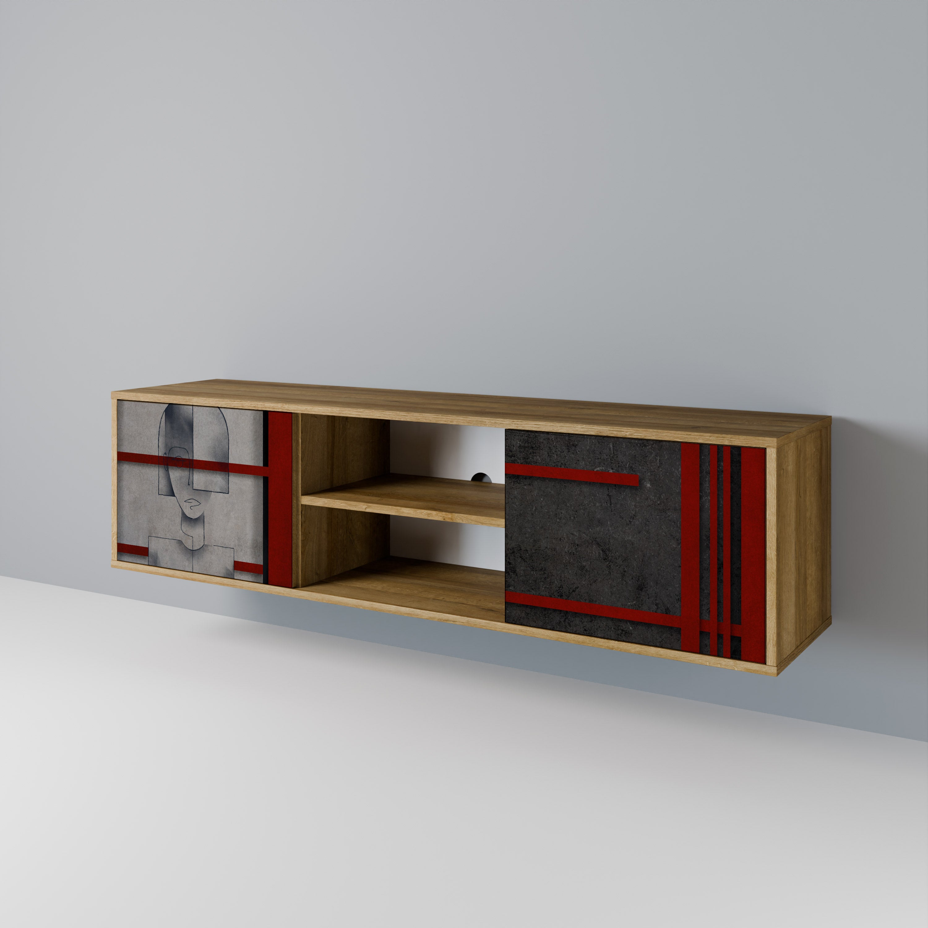 GRAY FIGURES 2-Door TV Cabinet