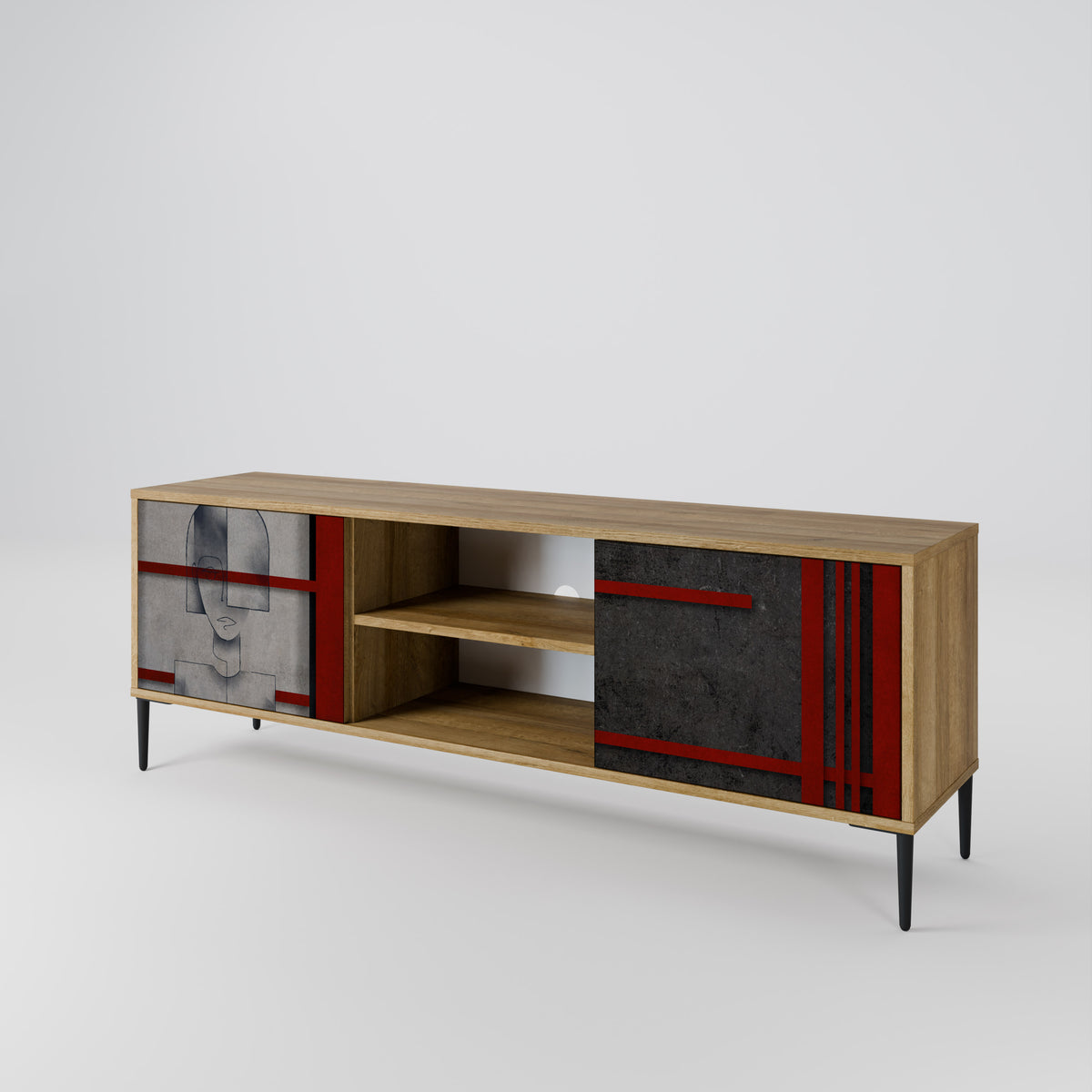 GRAY FIGURES Dvoudveřový TV stolek