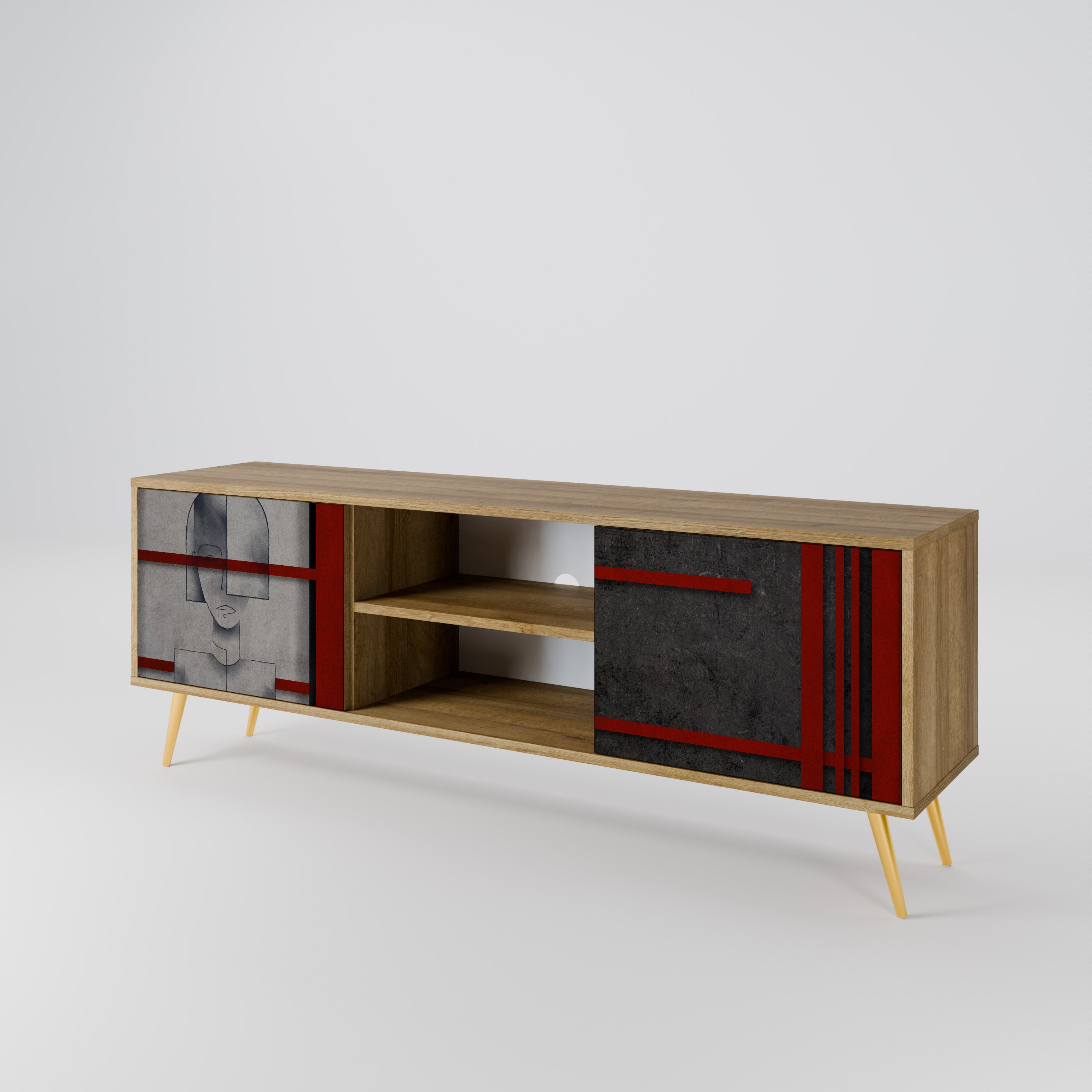 GRAY FIGURES 2-Door TV Cabinet