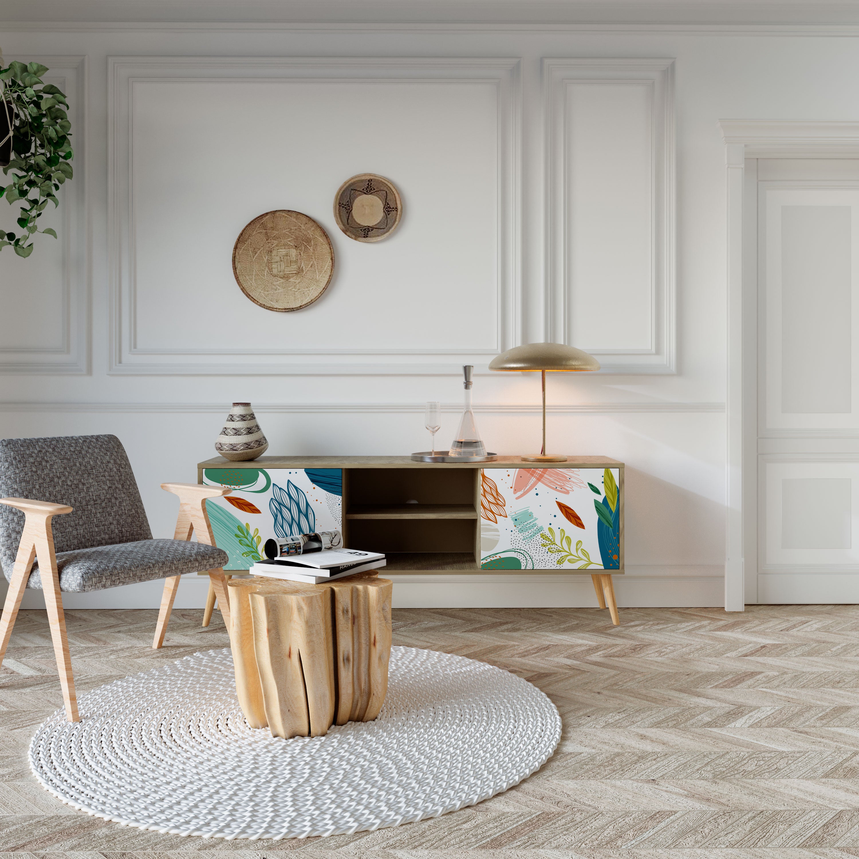 BOTANICAL HURRICANE 2-Door TV Cabinet