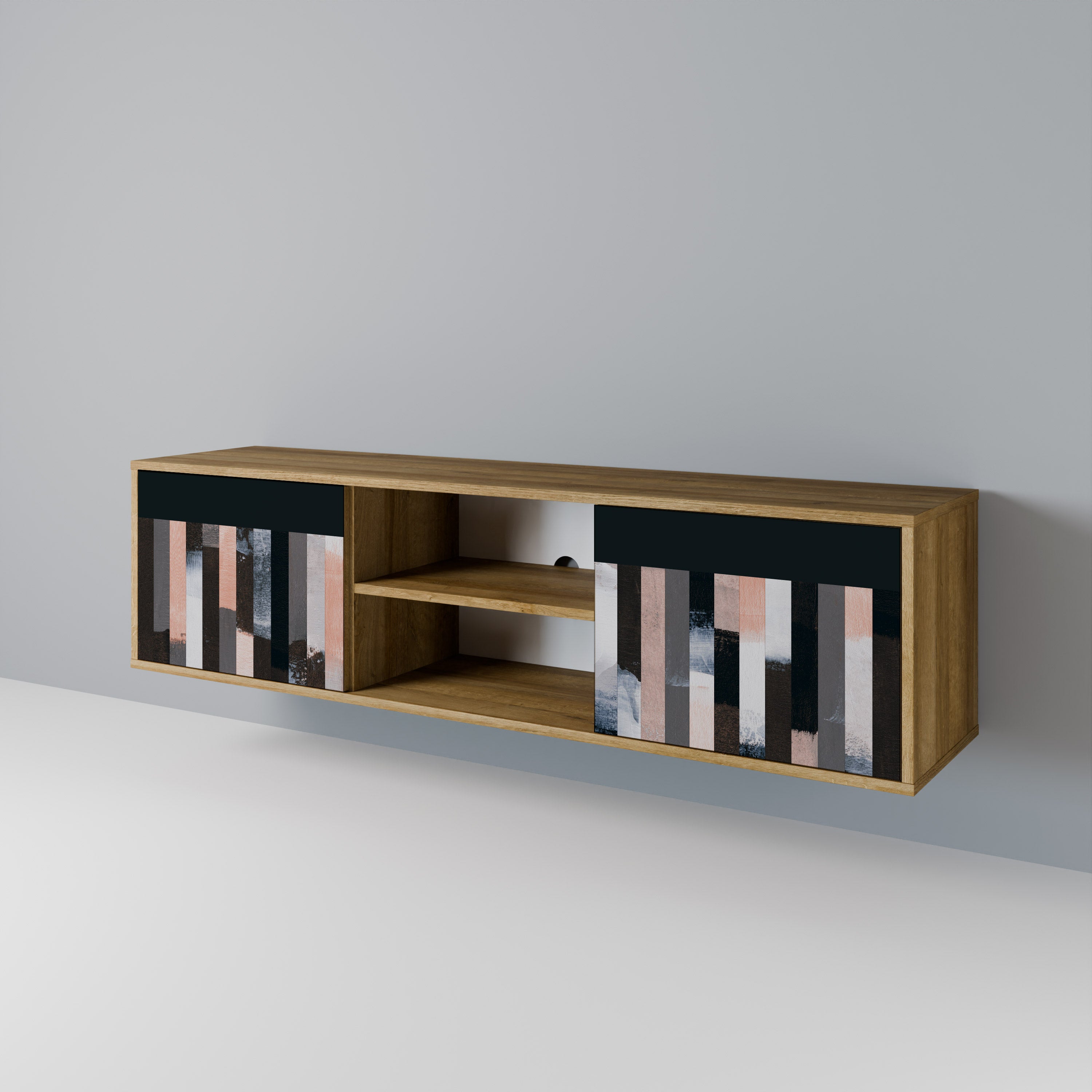 COLLAGE OF RECTANGLES 2-Door TV Cabinet
