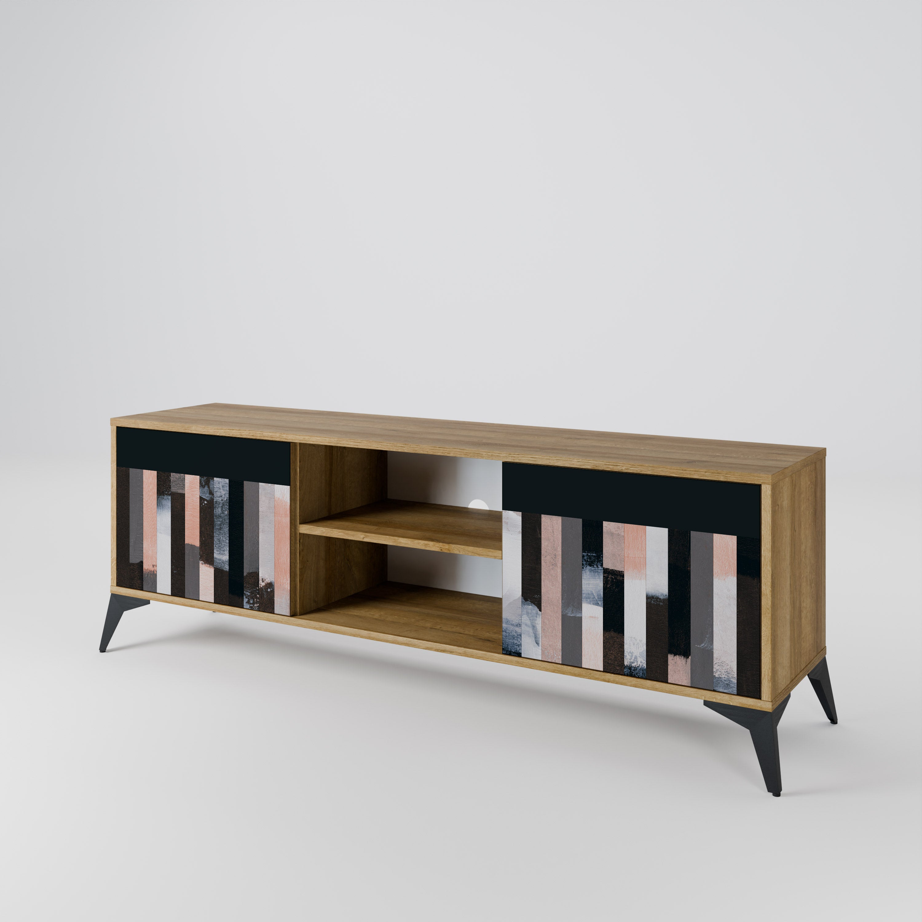 COLLAGE OF RECTANGLES 2-Door TV Cabinet
