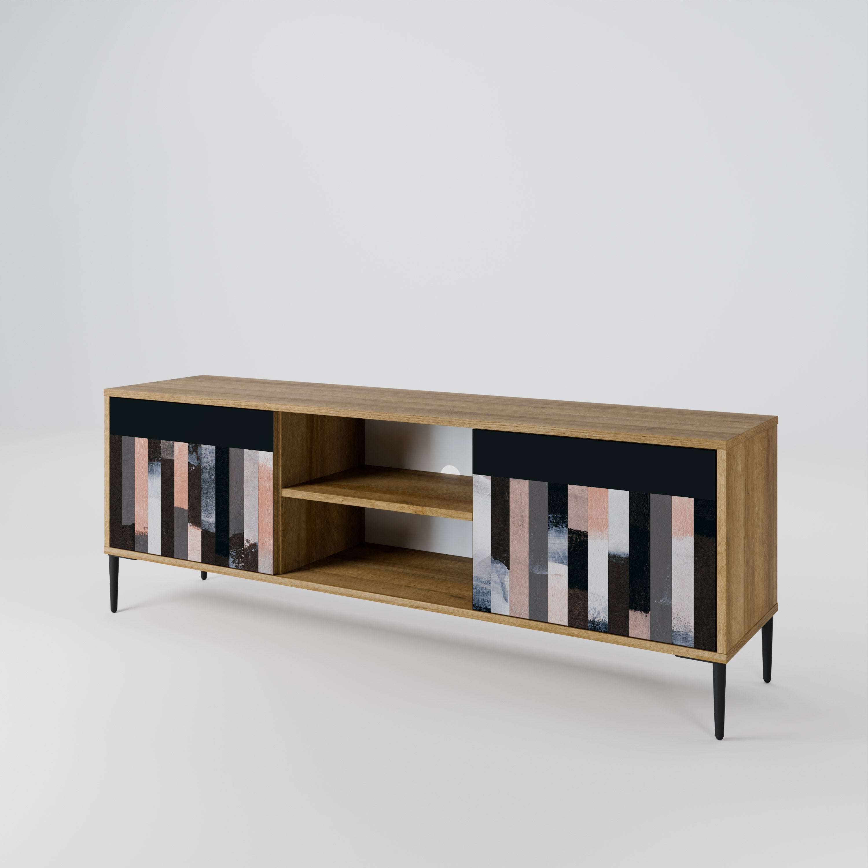 COLLAGE OF RECTANGLES 2-Door TV Cabinet
