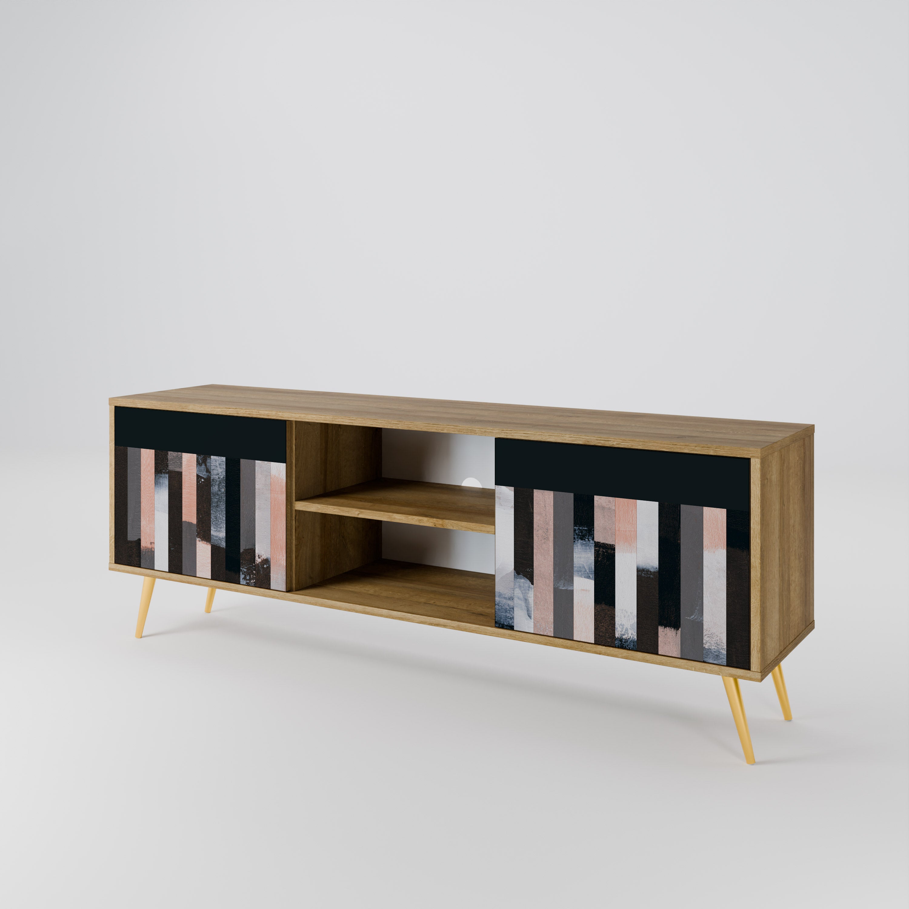 COLLAGE OF RECTANGLES 2-Door TV Cabinet