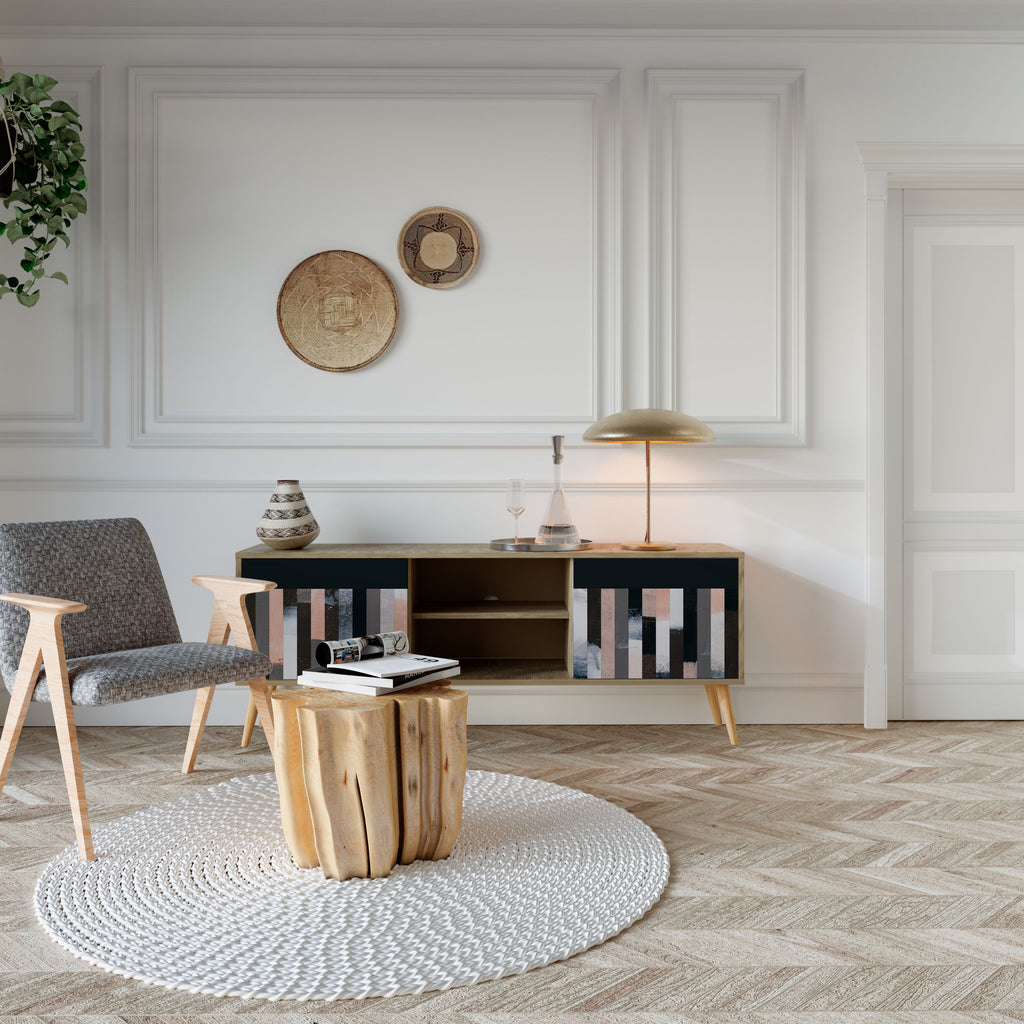 COLLAGE OF RECTANGLES 2-Door TV Cabinet