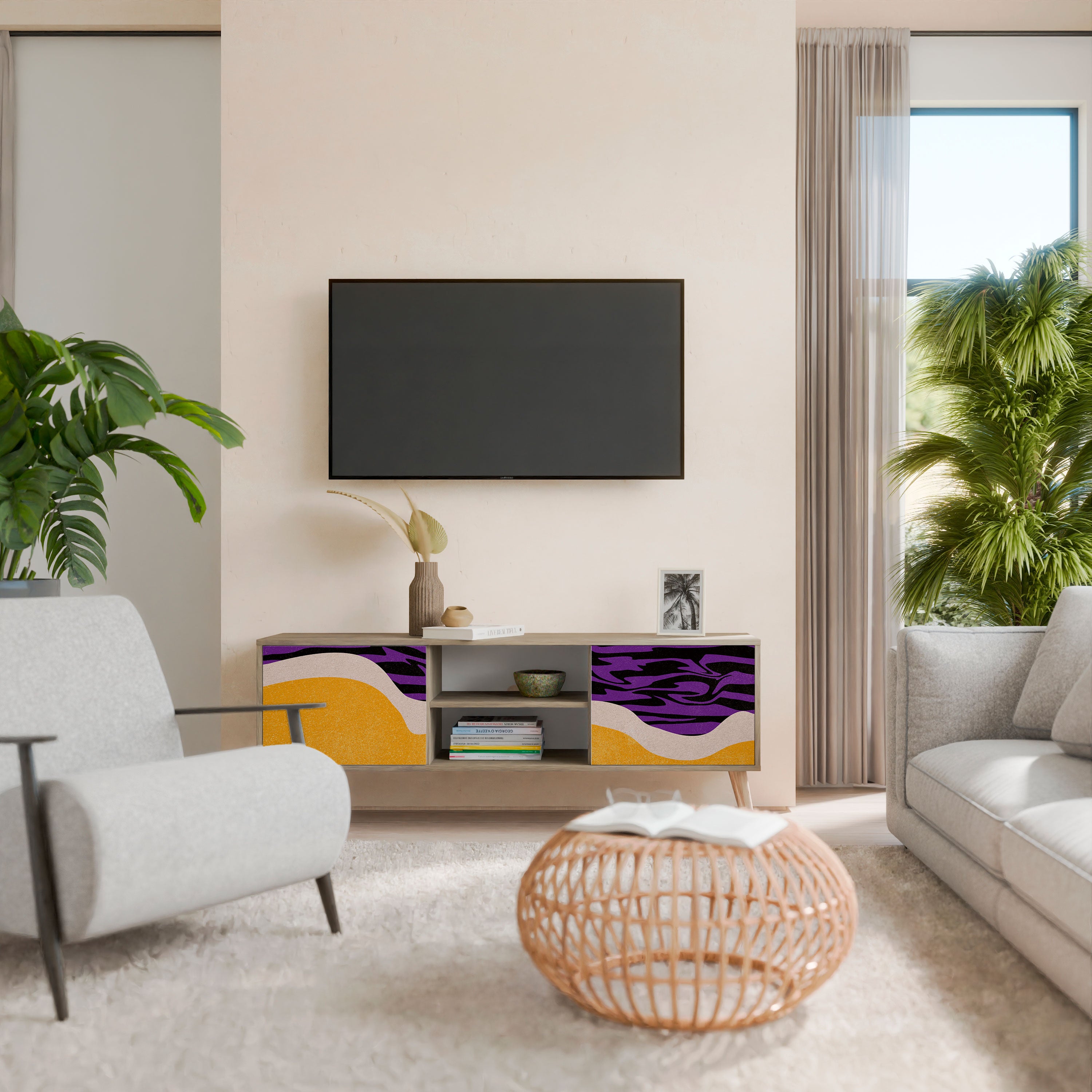 INDEPENDENT BORDER 2-Door TV Cabinet