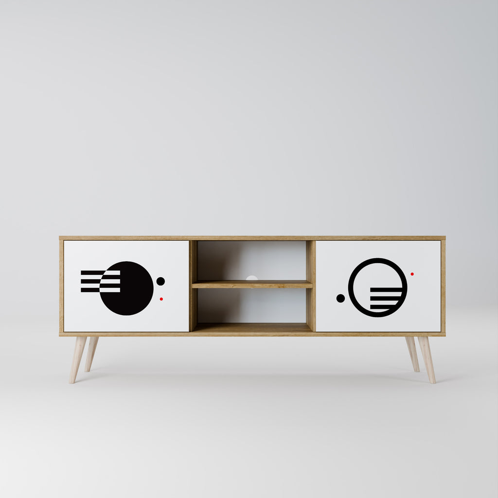 BLACK AND WHITE COMBINATION 2-Door TV Cabinet