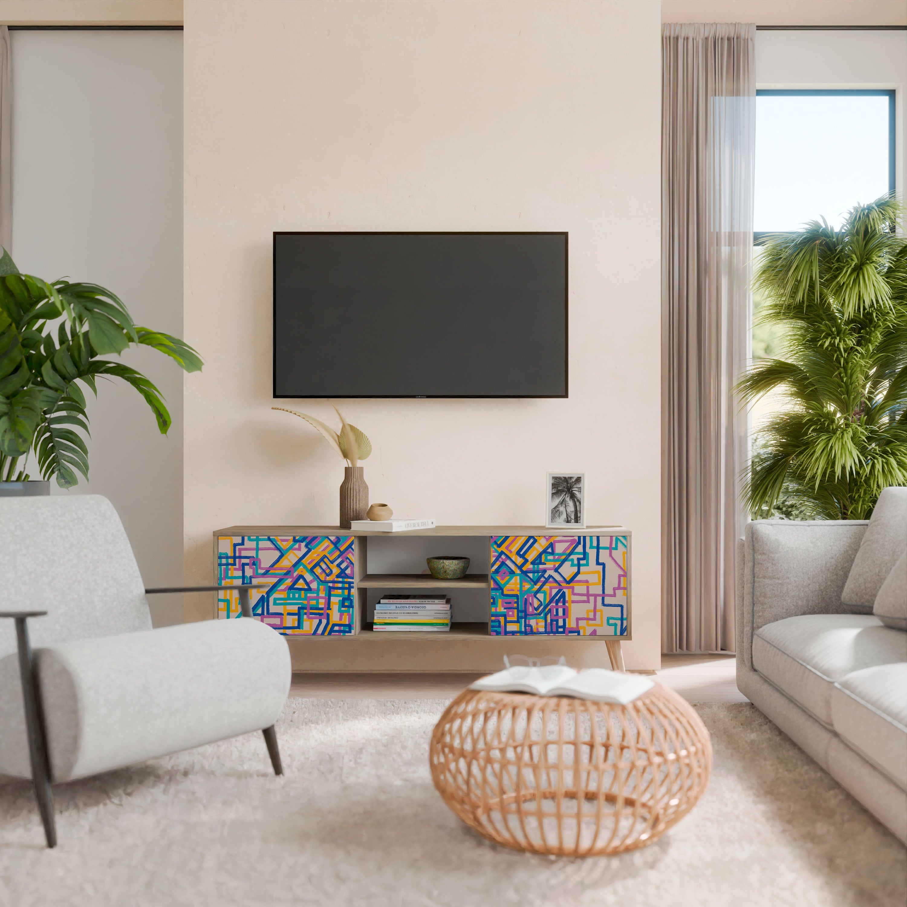 MEMORIES MAP 2-Door TV Cabinet