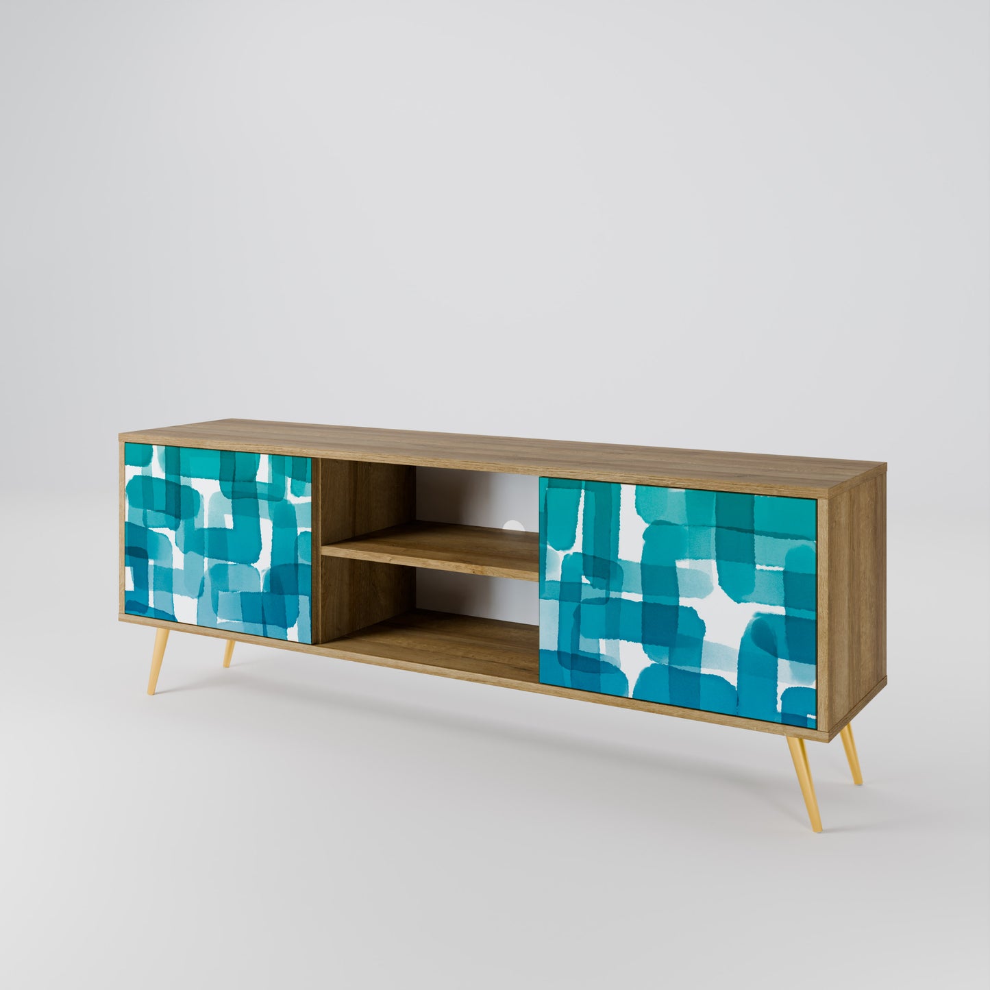 TURQUOISE RECTANGLES Dvoudveřový TV stolek