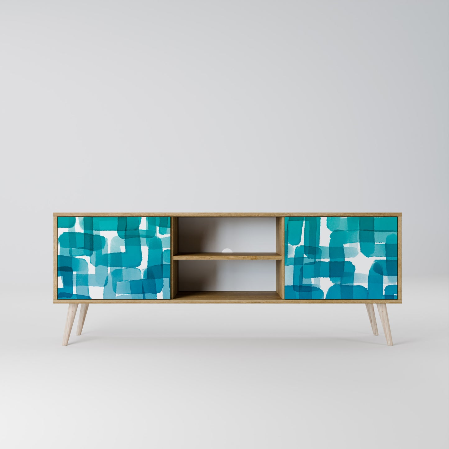 TURQUOISE RECTANGLES Dvoudveřový TV stolek
