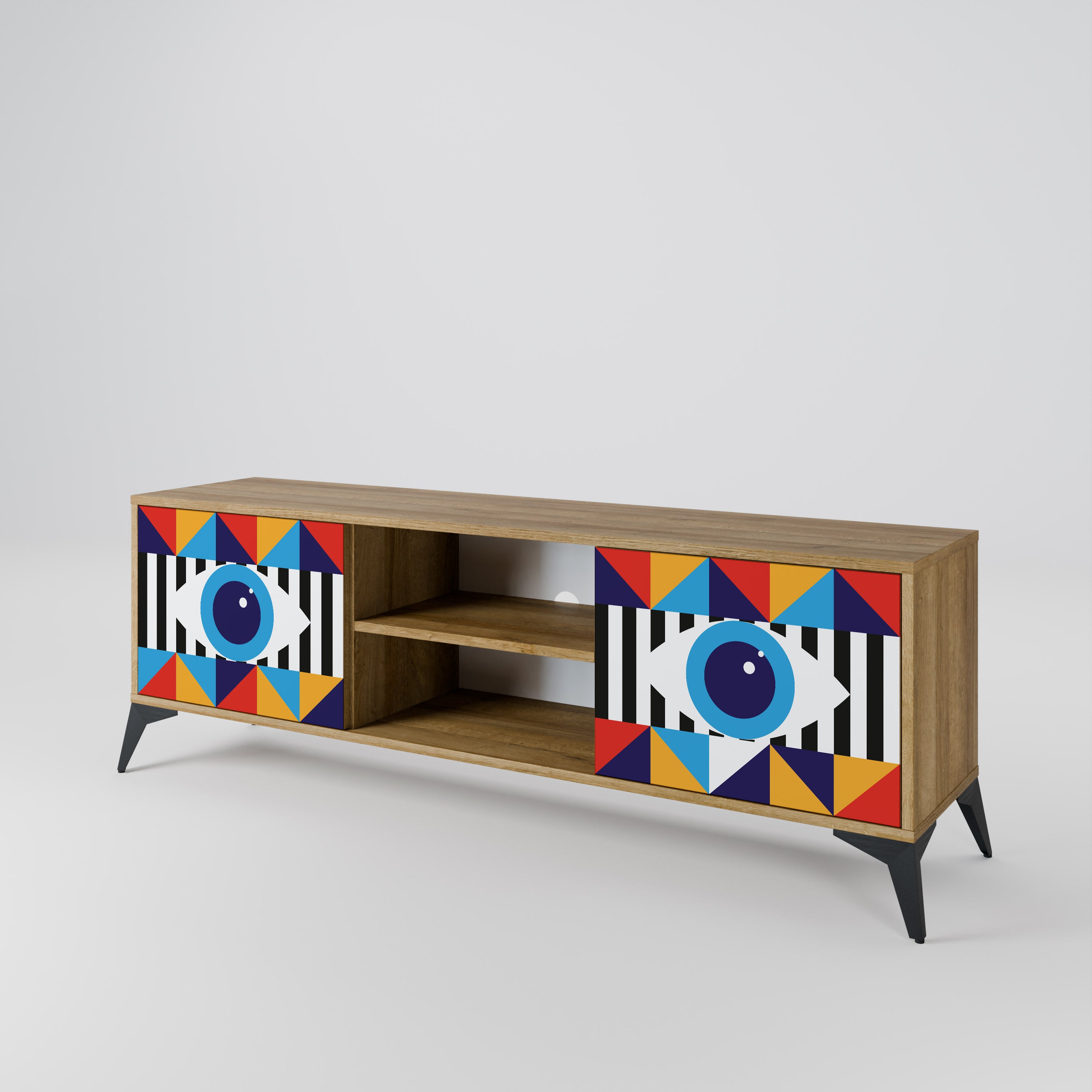 ABSTRACTION AND GEOMETRY 2-Door TV Cabinet