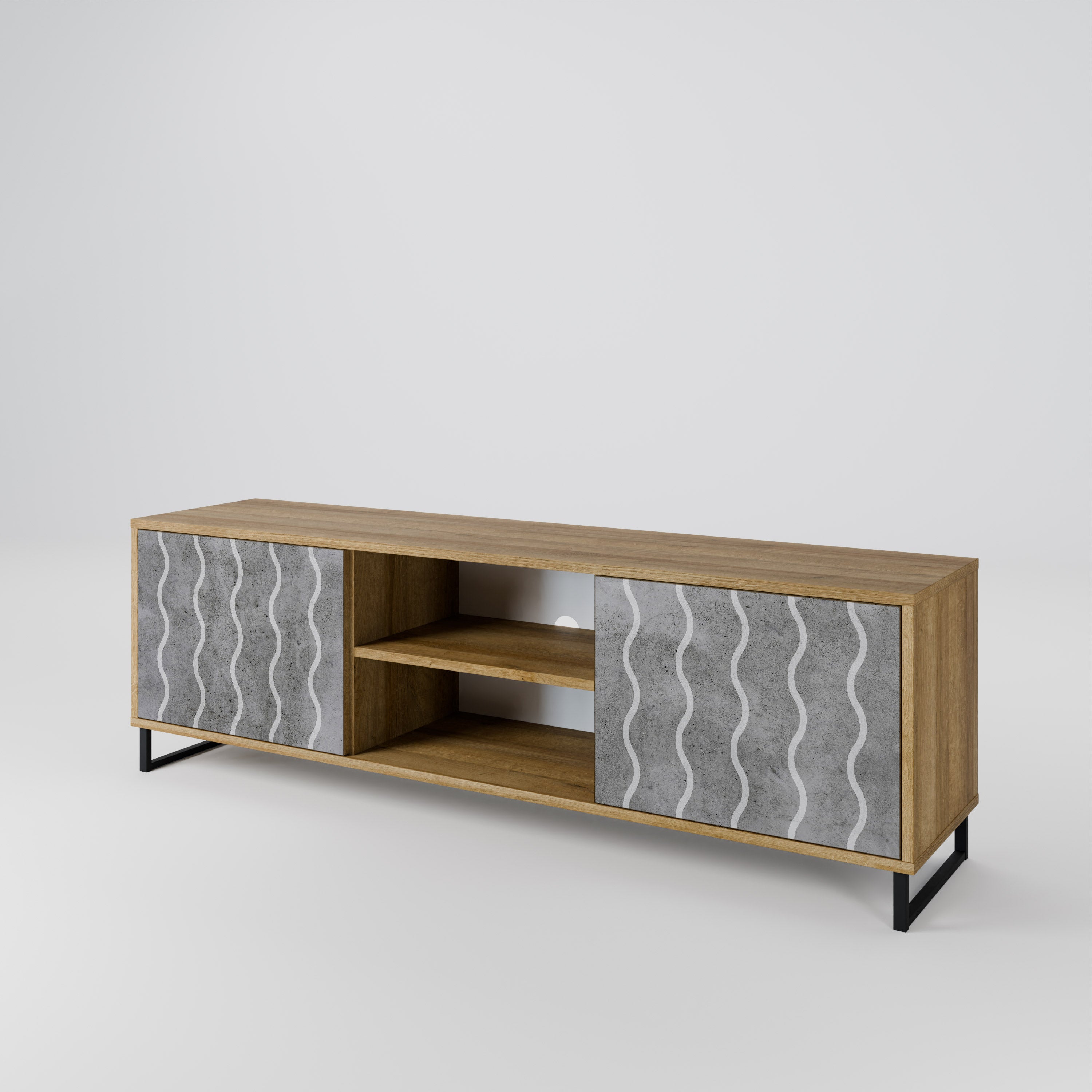 WAVES OF CONCRETE 2-Door TV Cabinet