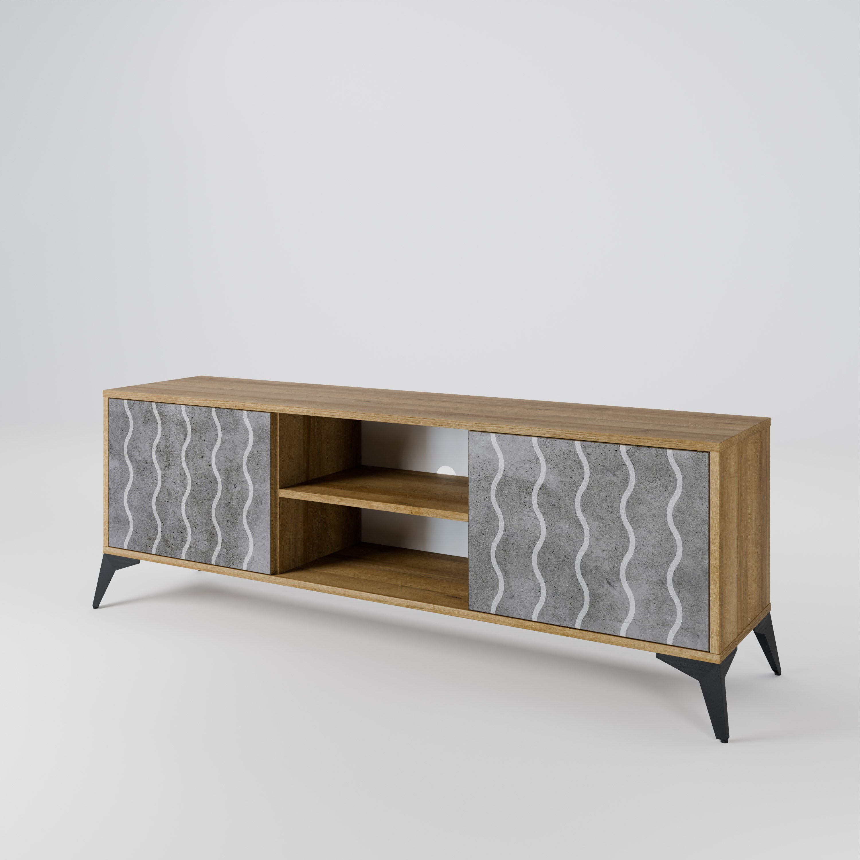 WAVES OF CONCRETE 2-Door TV Cabinet