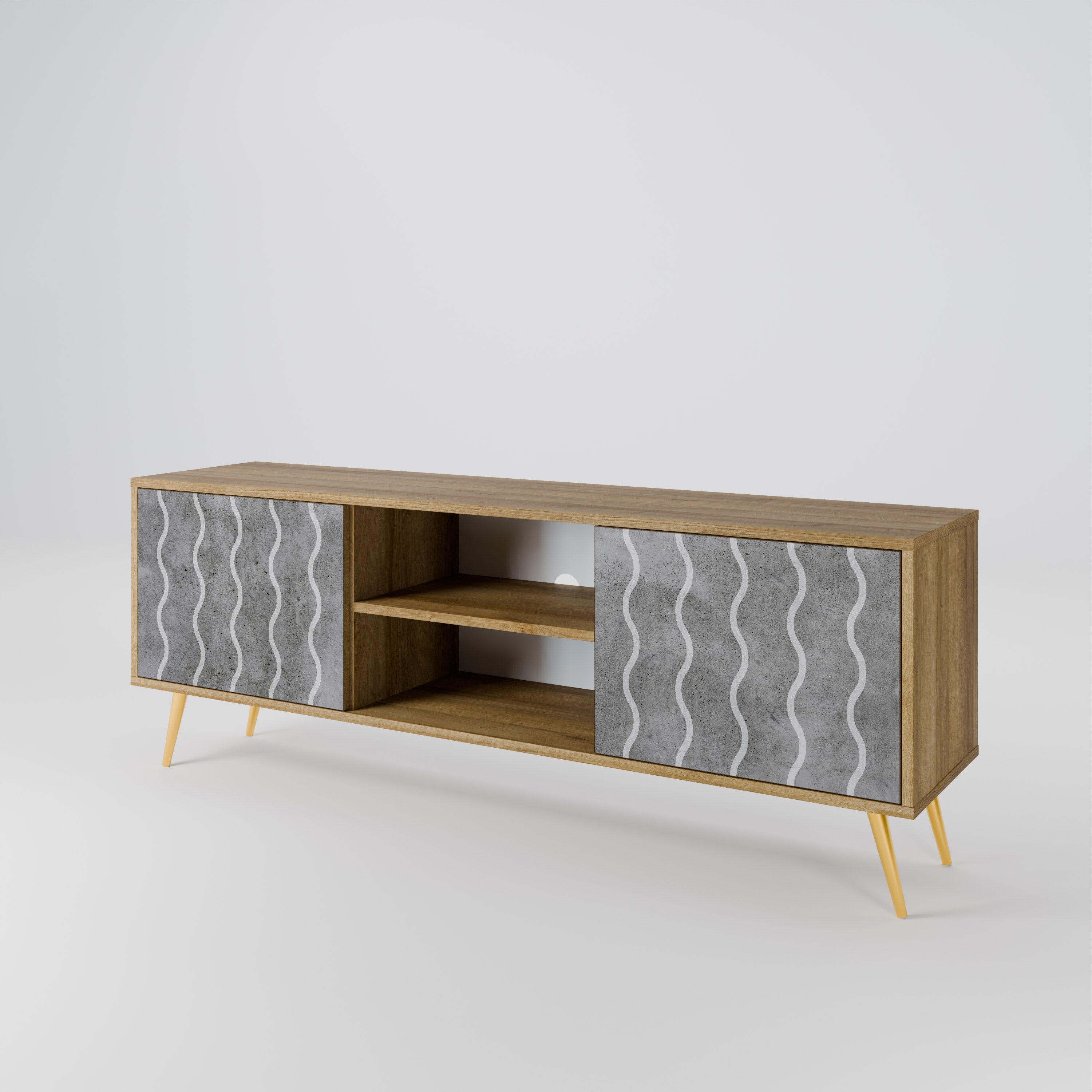 WAVES OF CONCRETE 2-Door TV Cabinet