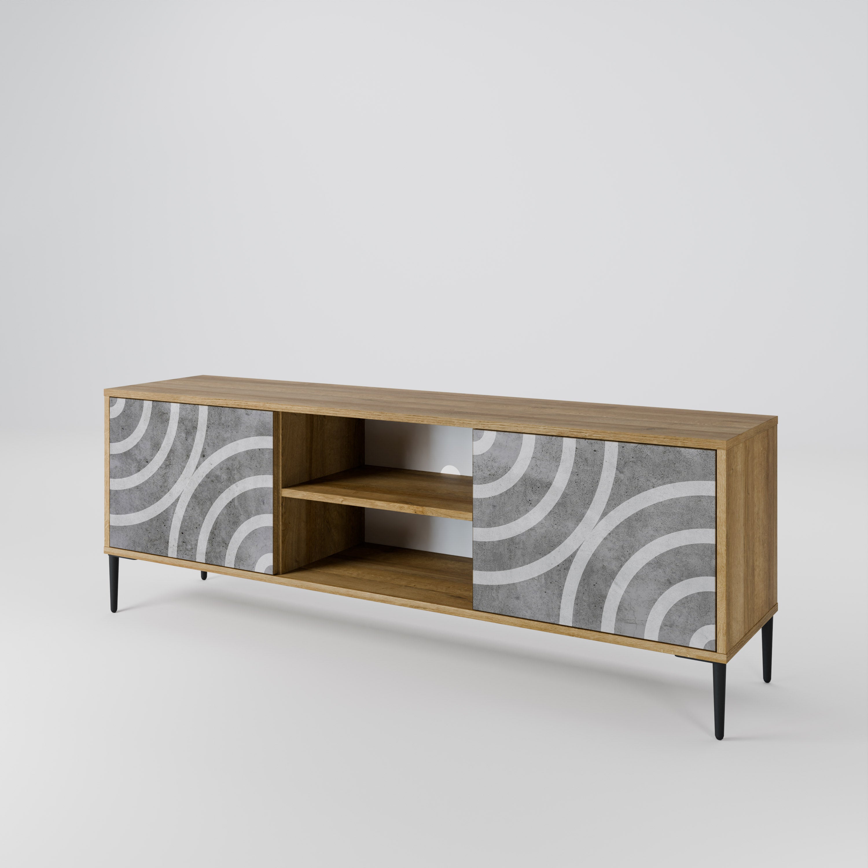 CIRCLE CONCRETE 2-Door TV Cabinet