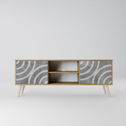 CIRCLE CONCRETE Dvoudveřový TV stolek