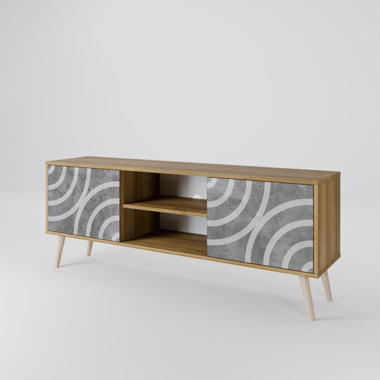 CIRCLE CONCRETE Dvoudveřový TV stolek