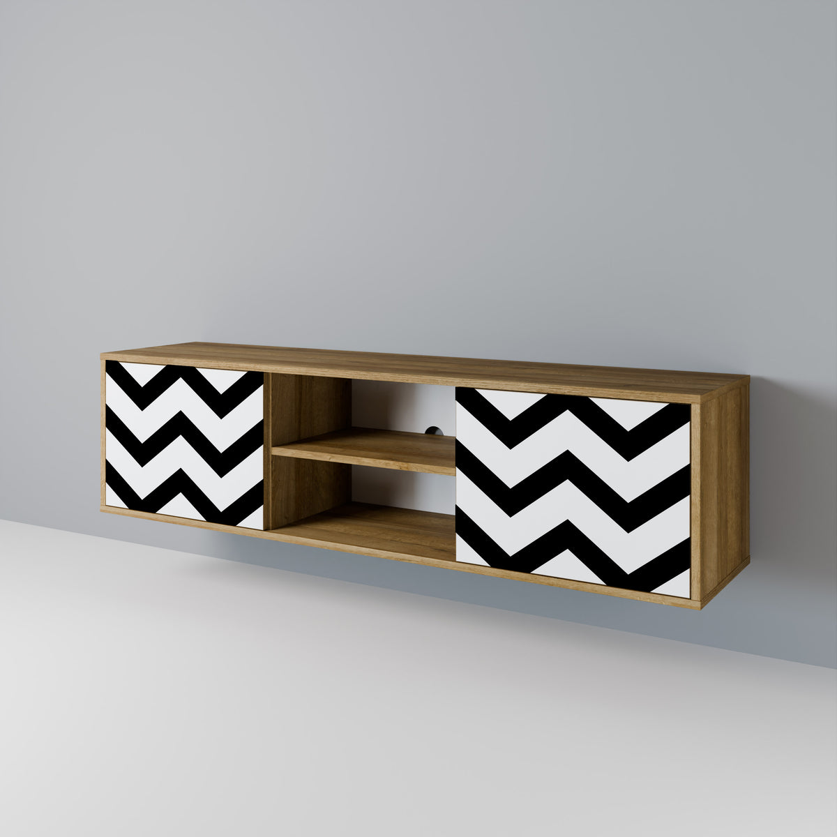 CLASSIC ZIG ZAG Dvoudveřový TV stolek