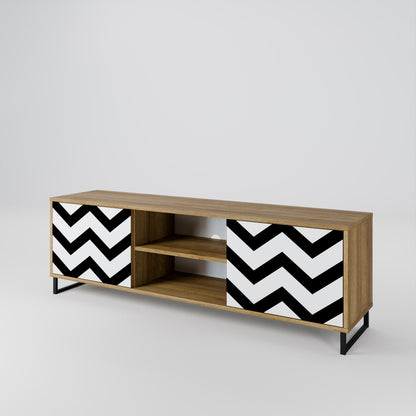 CLASSIC ZIG ZAG Dvoudveřový TV stolek