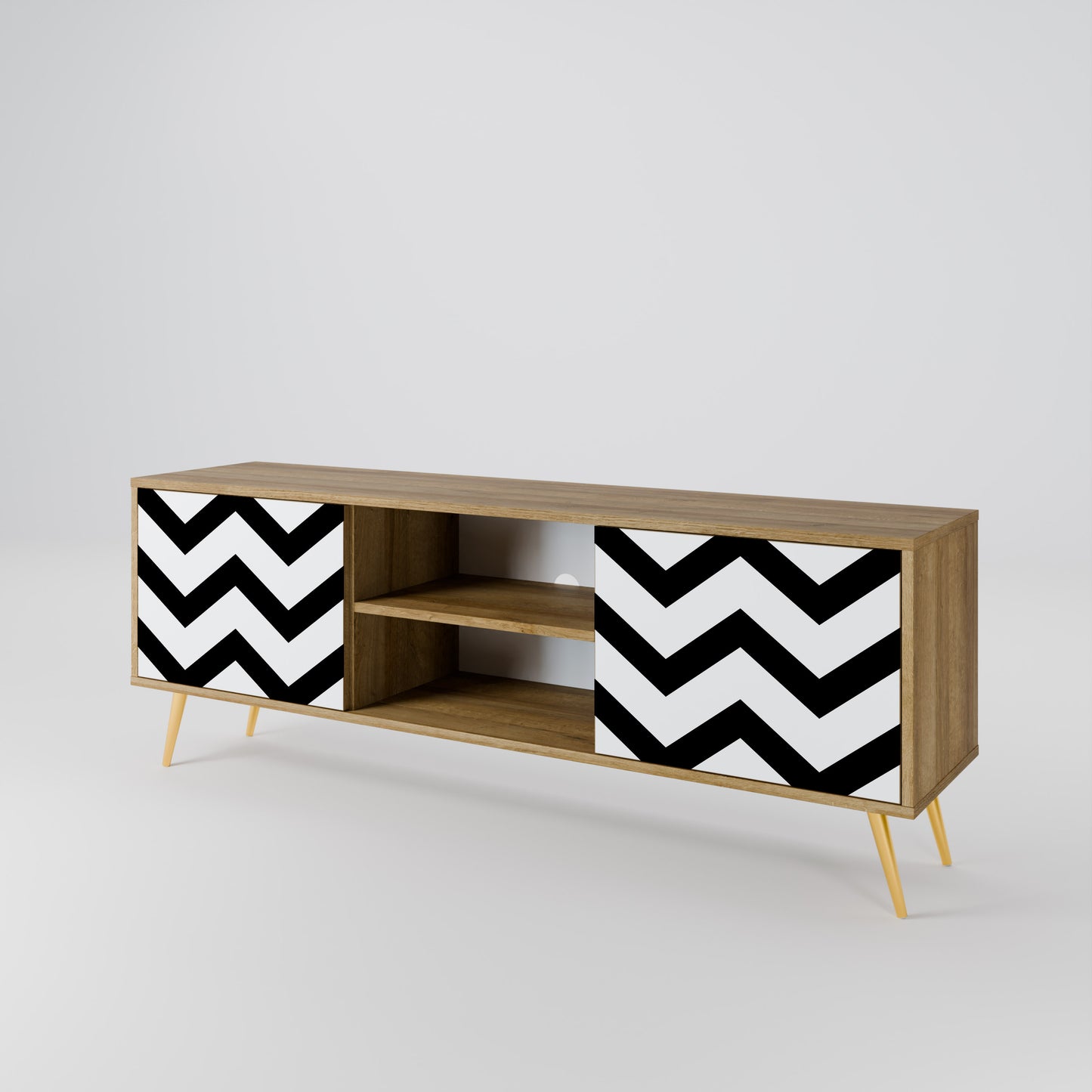 CLASSIC ZIG ZAG Dvoudveřový TV stolek