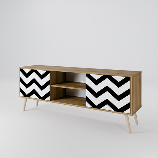 CLASSIC ZIG ZAG Dvoudveřový TV stolek