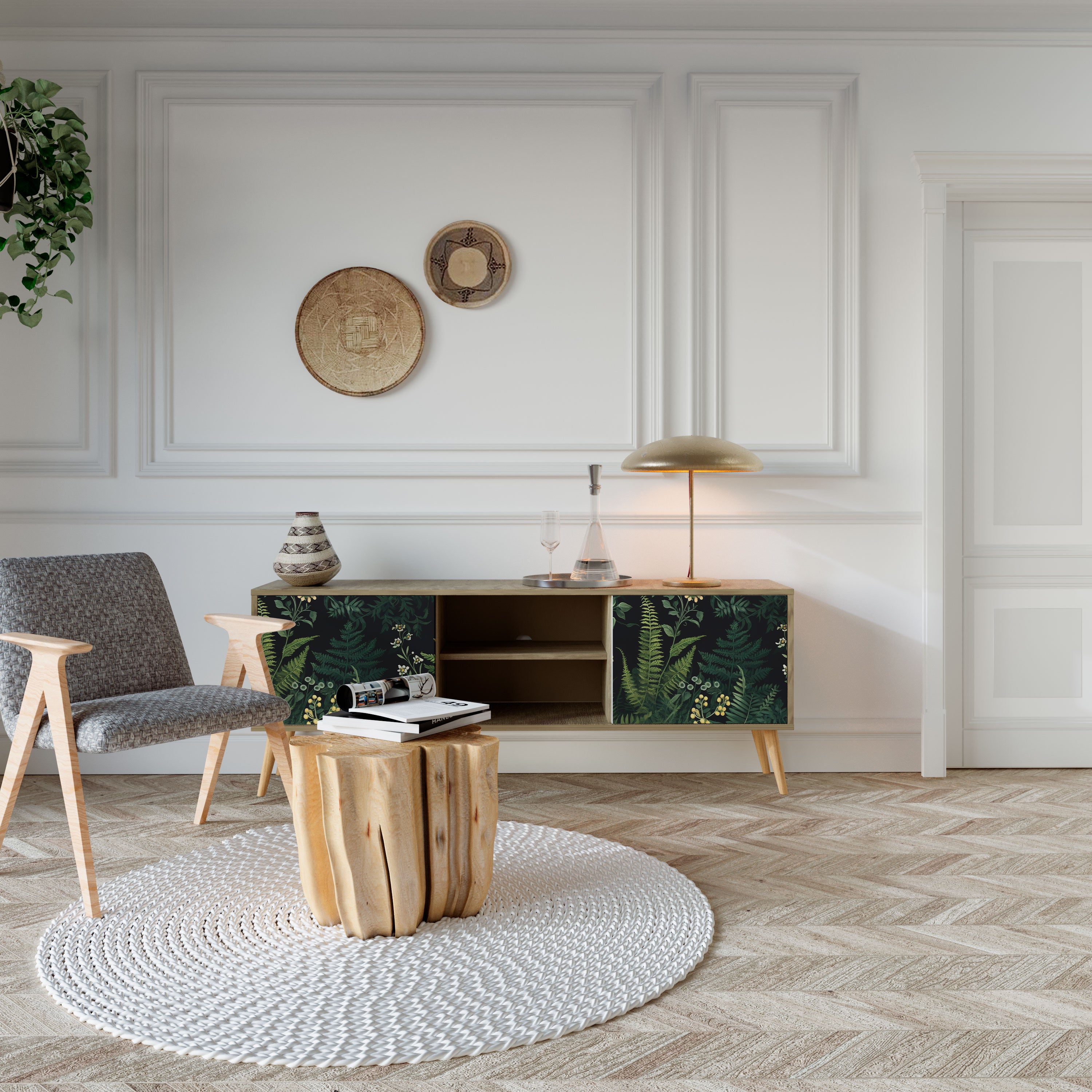 FERN FLOWERS 2-Door TV Cabinet