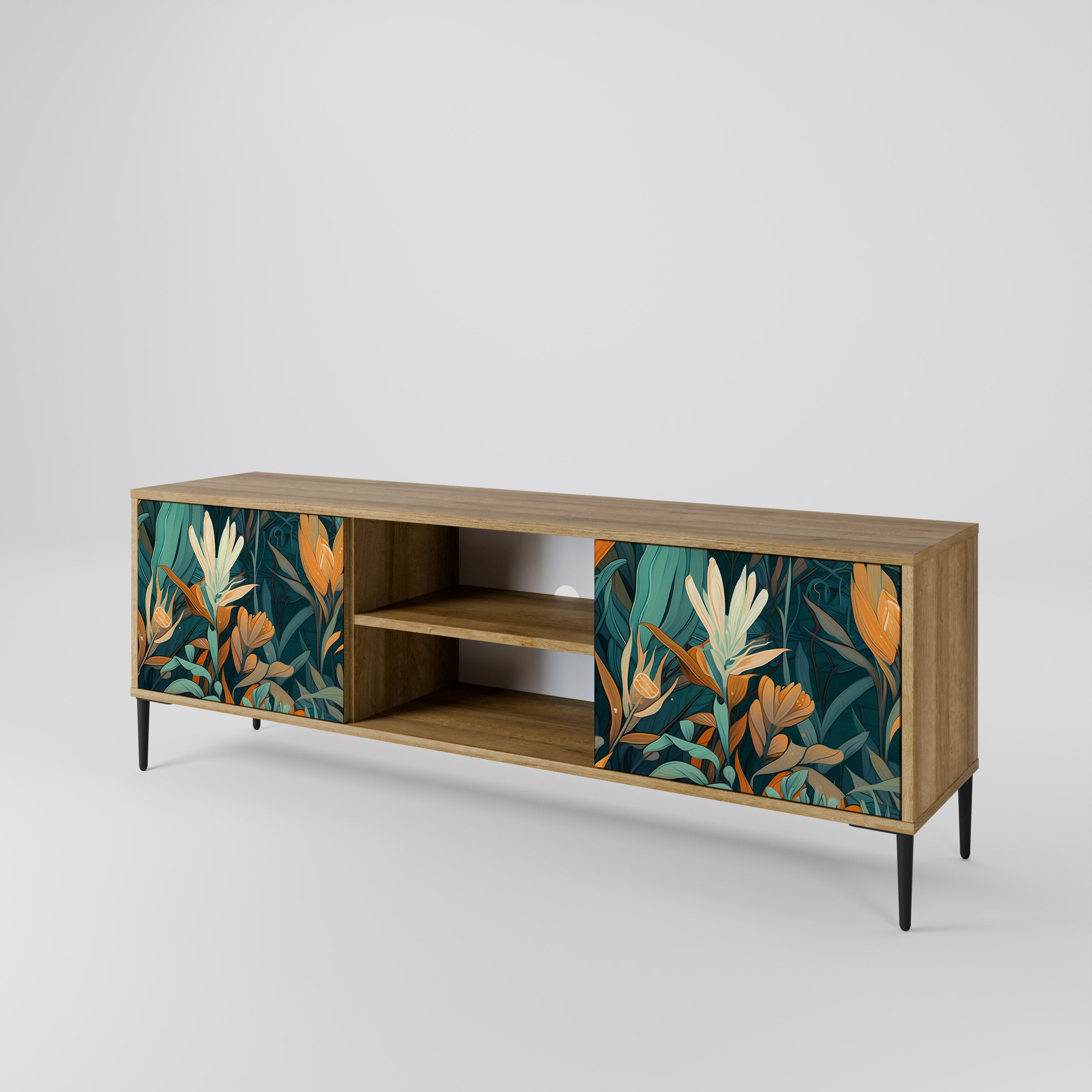 FLORAL SERENITY 2-Door TV Cabinet