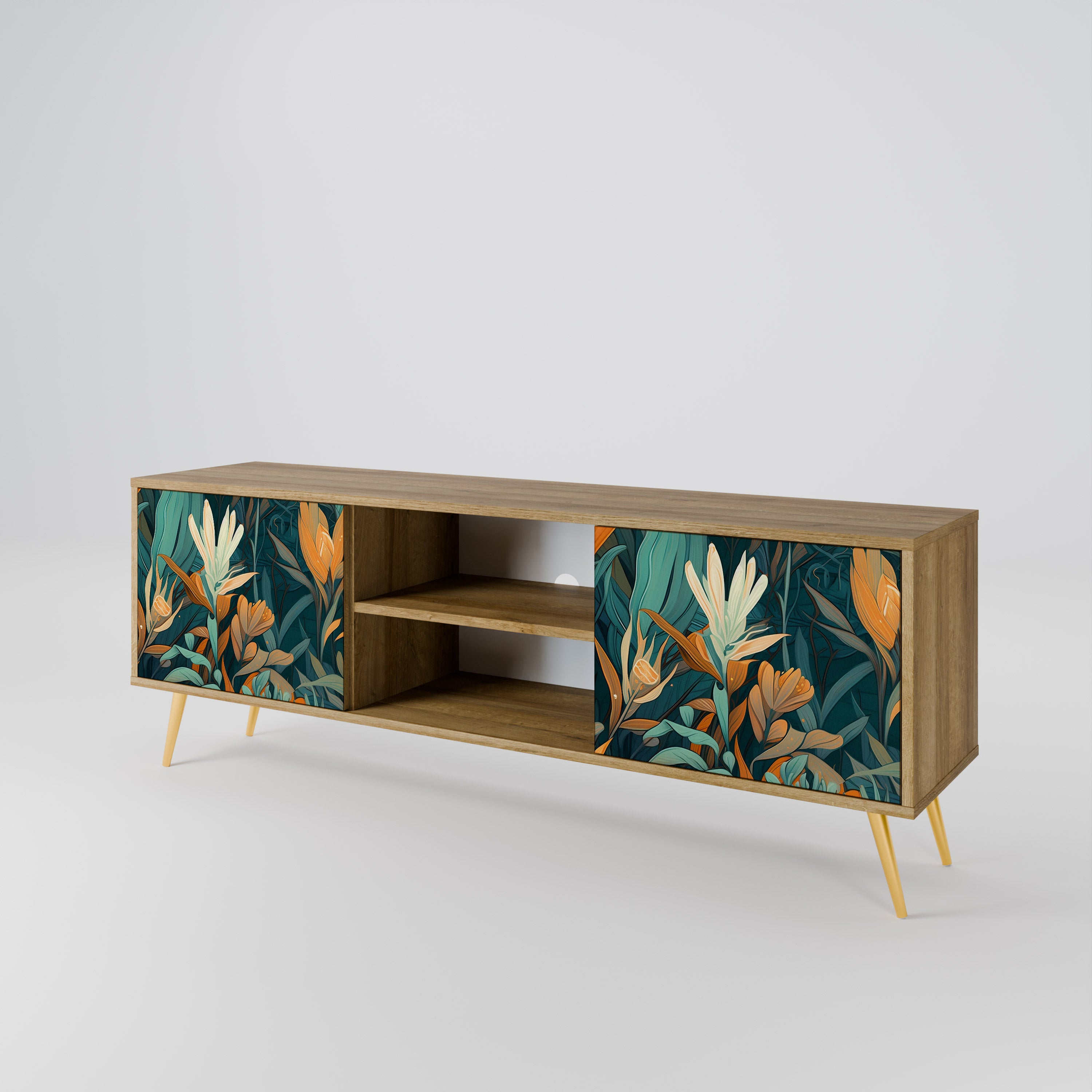 FLORAL SERENITY 2-Door TV Cabinet