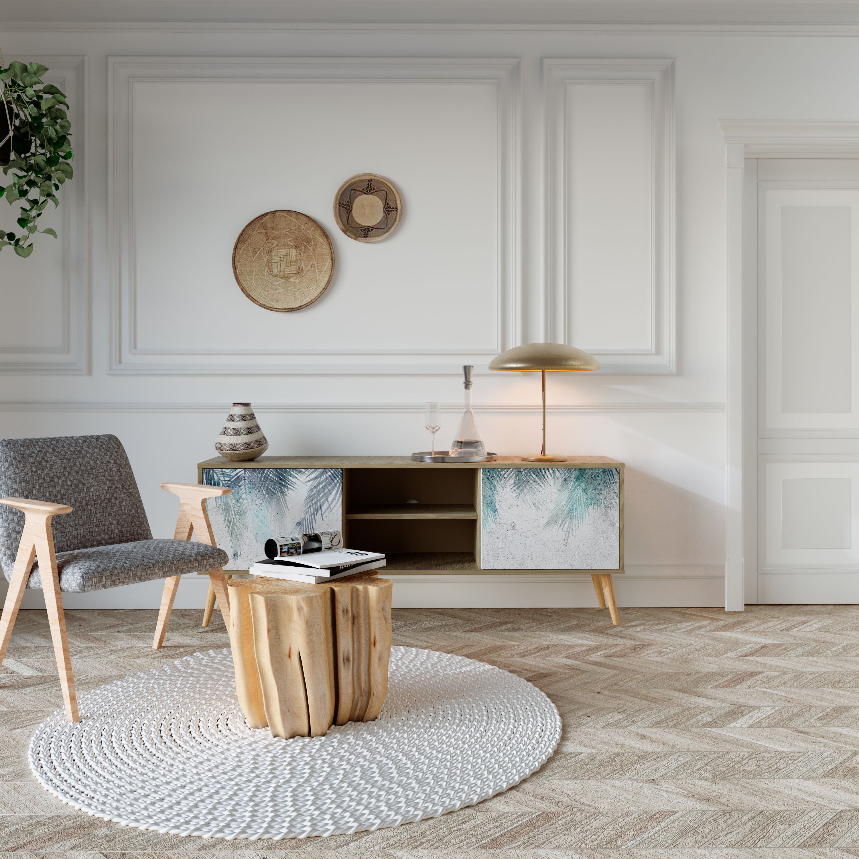 PALM VEIL 2-Door TV Cabinet