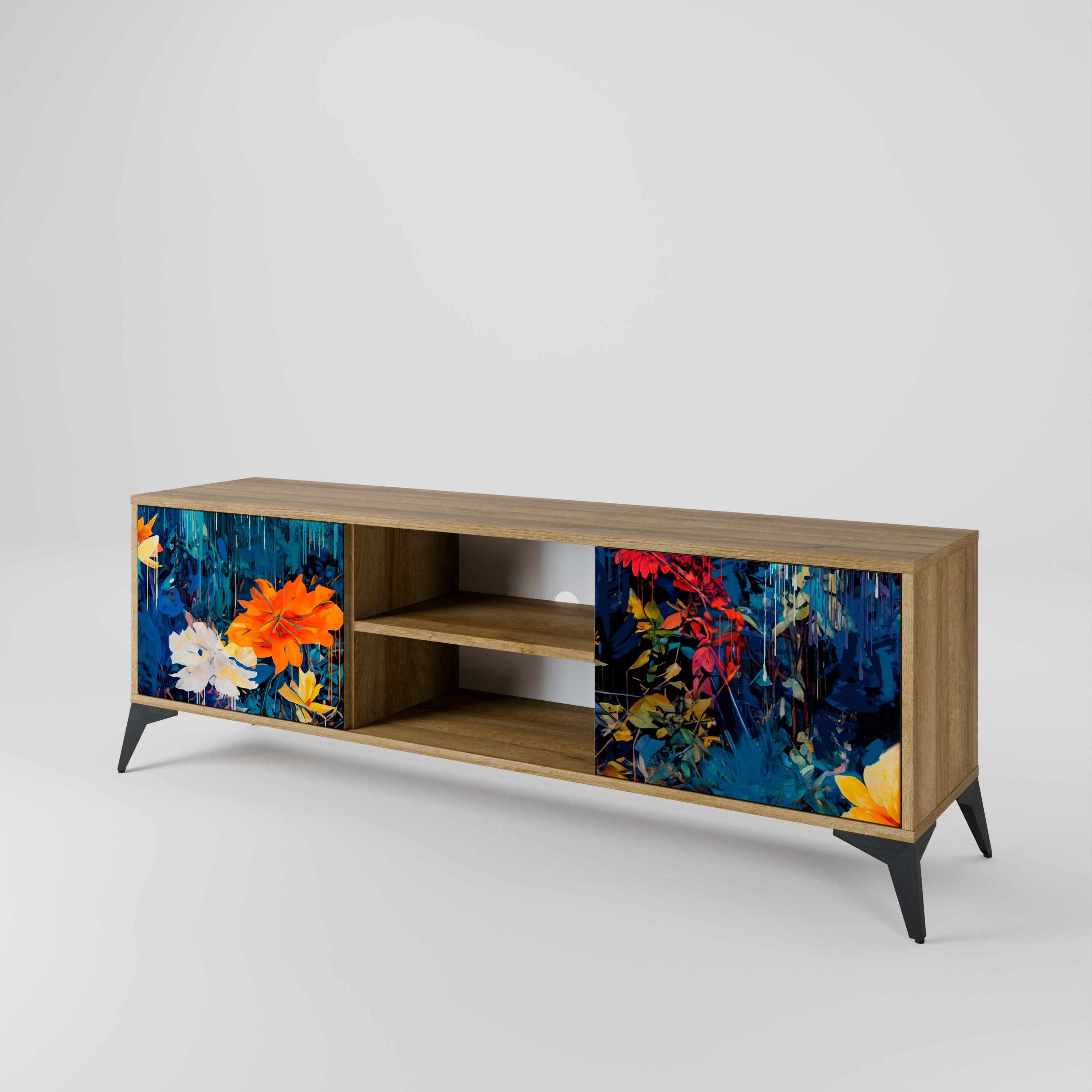 MIDNIGHT BLOSSOM 2-Door TV Cabinet