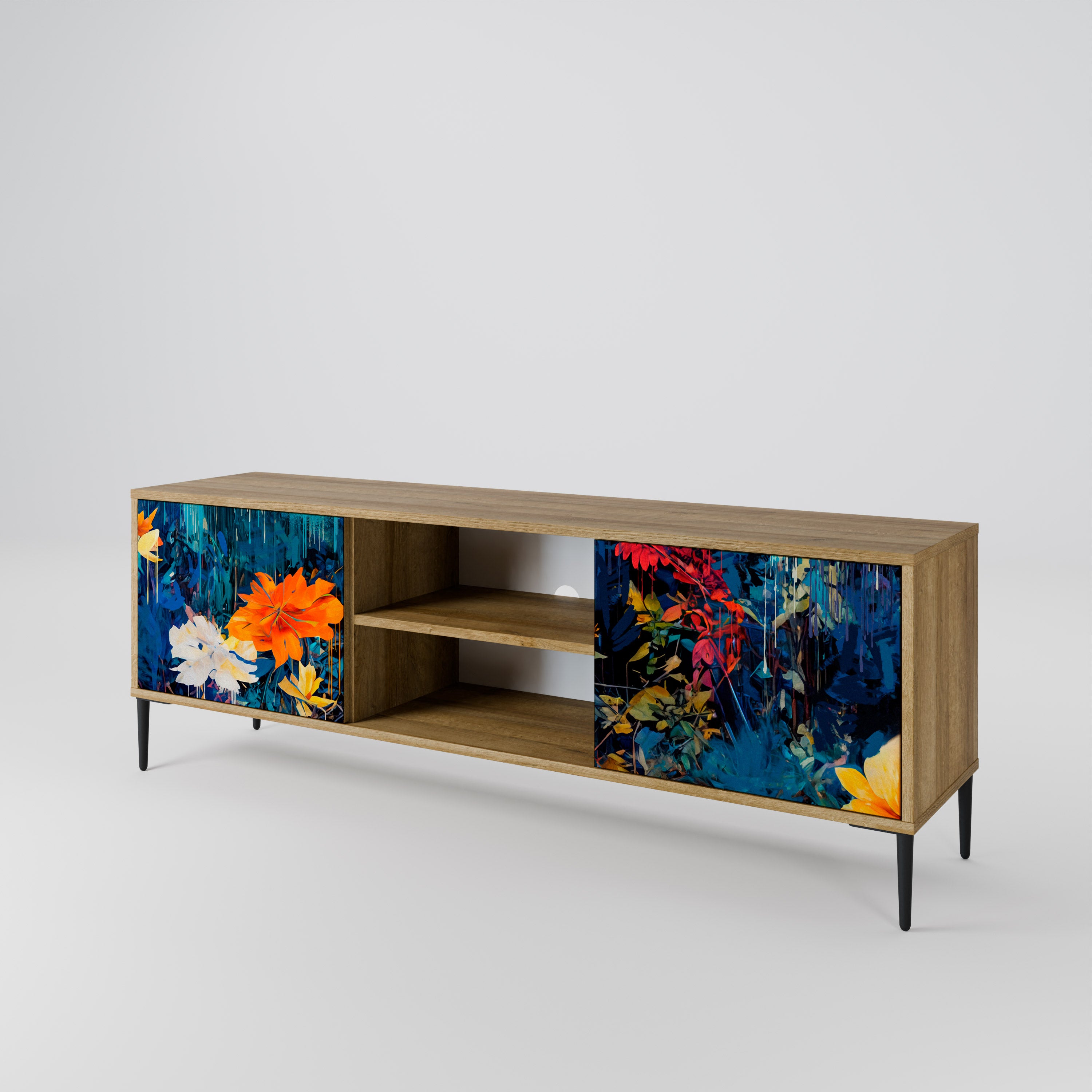 MIDNIGHT BLOSSOM 2-Door TV Cabinet