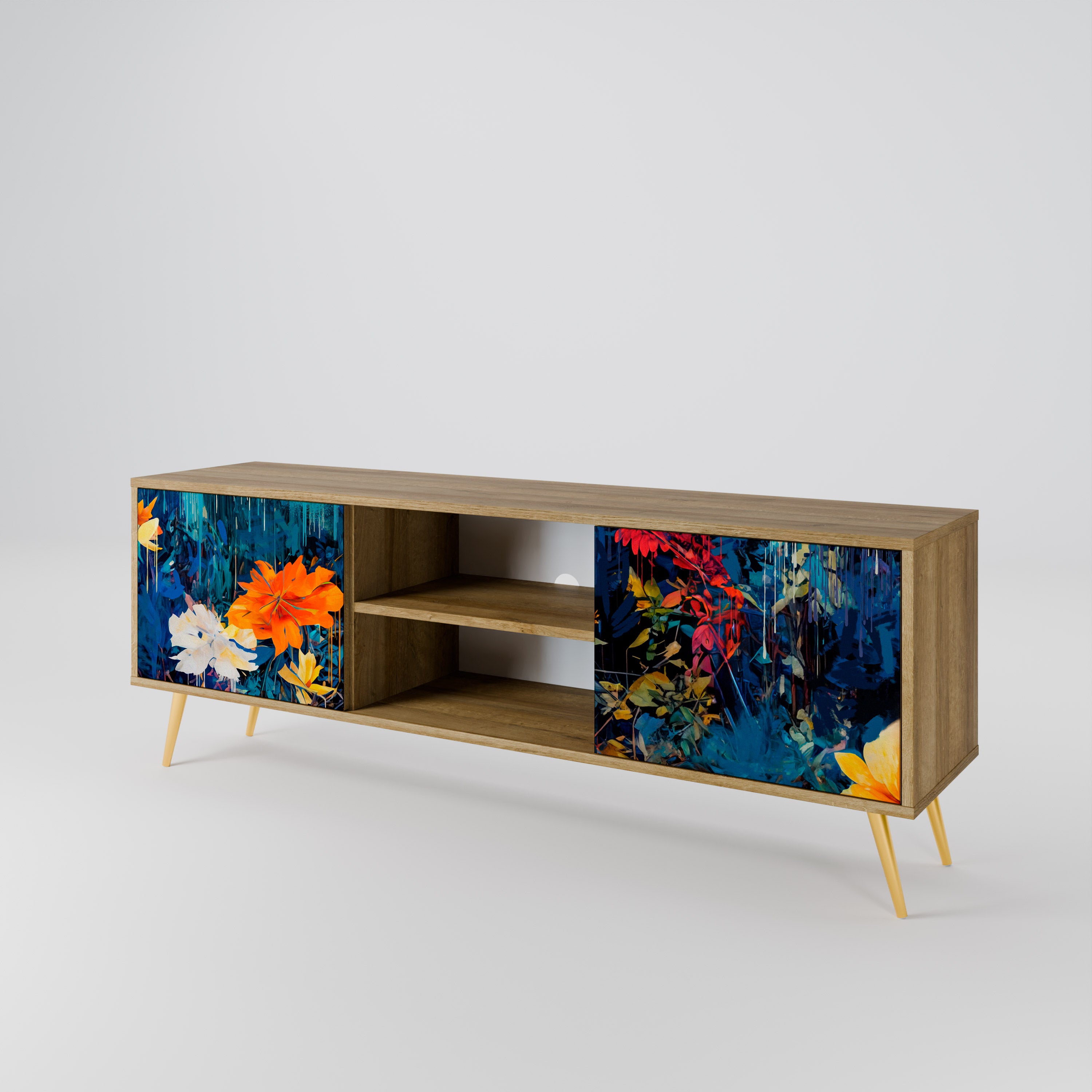 MIDNIGHT BLOSSOM 2-Door TV Cabinet