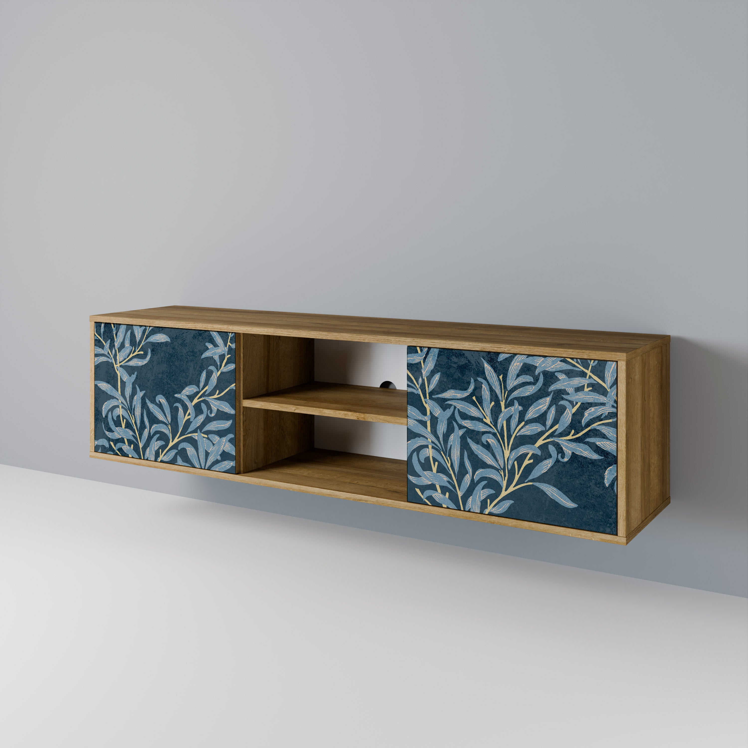 BLUE LEAVES 2-Door TV Cabinet