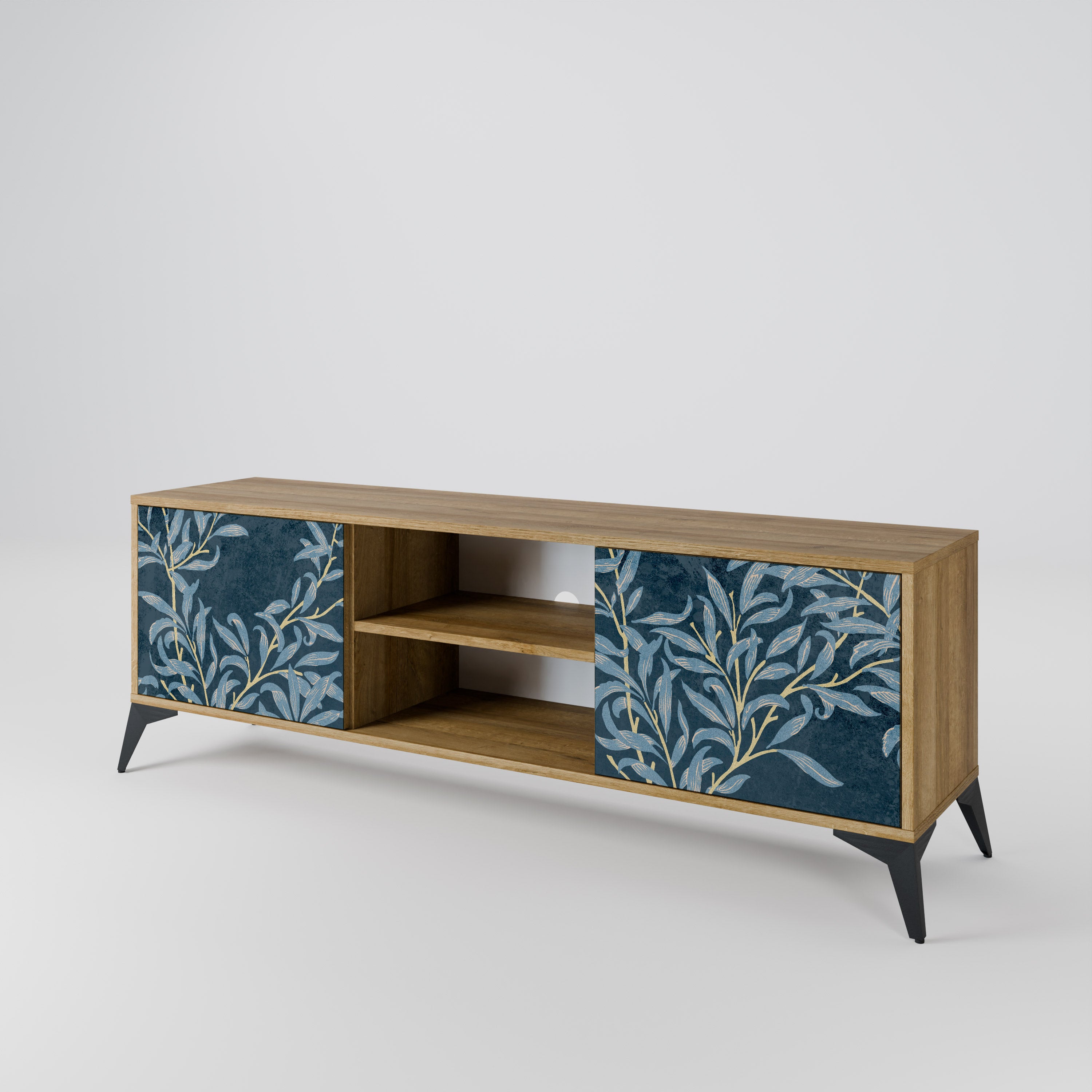 BLUE LEAVES 2-Door TV Cabinet