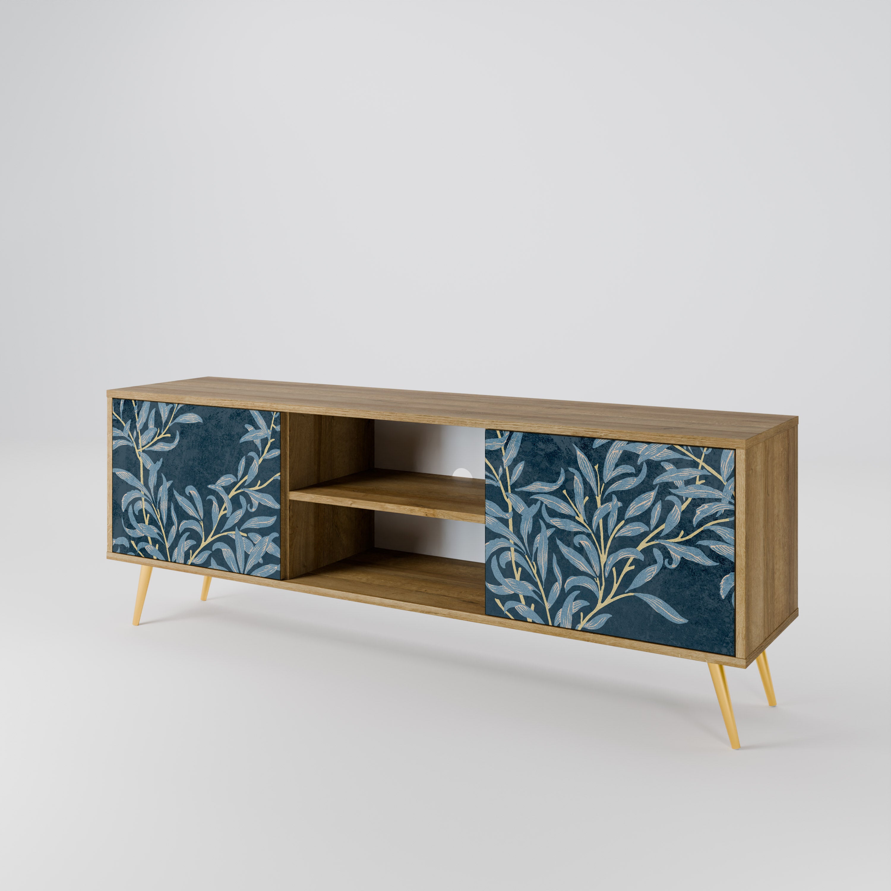 BLUE LEAVES 2-Door TV Cabinet