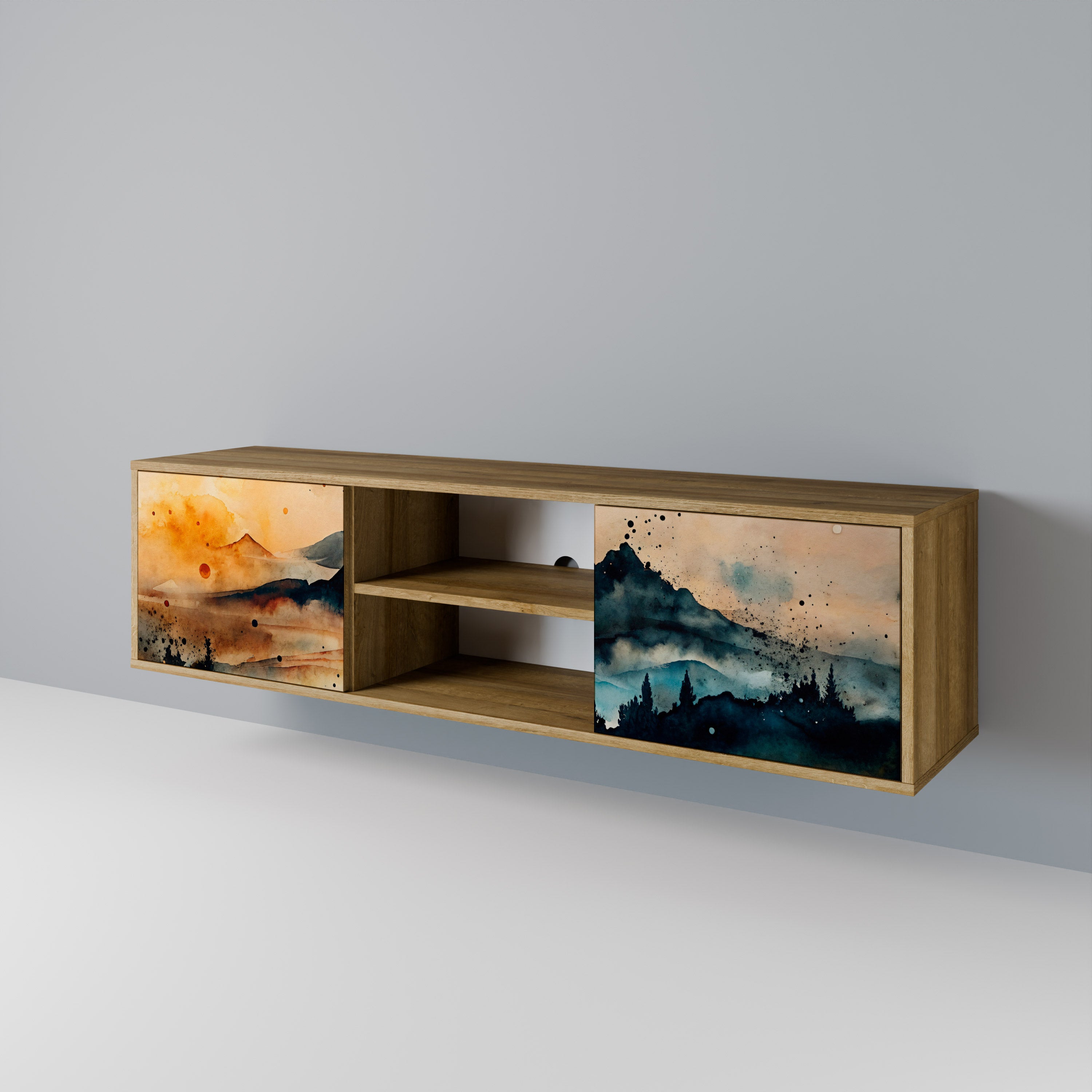 OMINOUS MOUNTAINS 2-Door TV Cabinet