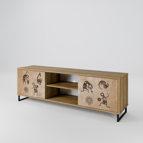 AFRICAN STYLE 2-Door TV Cabinet
