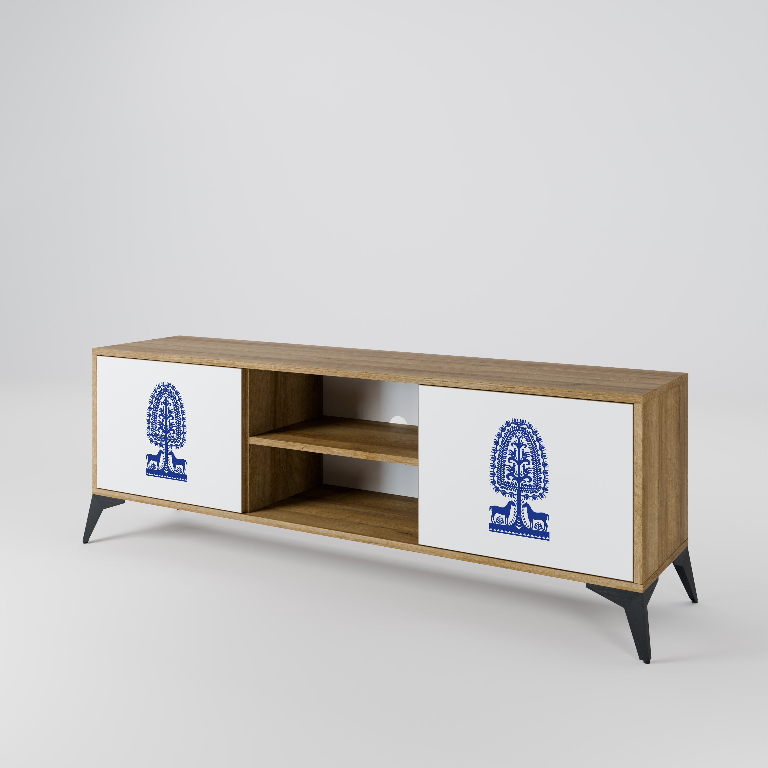 POLISH FOLK ART 2-Door TV Cabinet