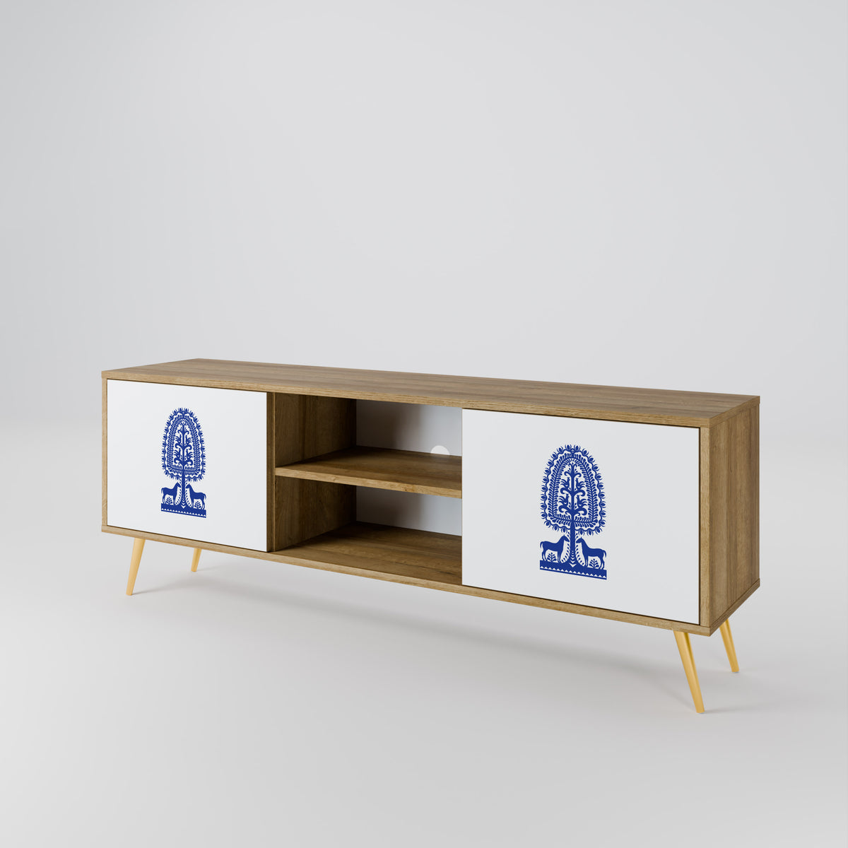 POLISH FOLK ART Dvoudveřový TV stolek