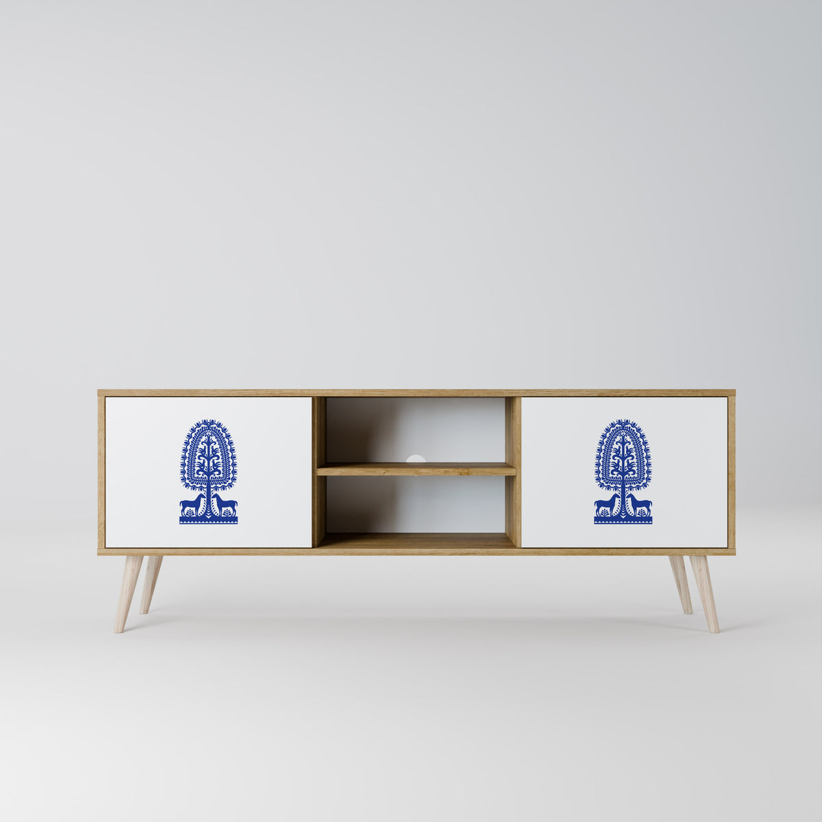 POLISH FOLK ART Dvoudveřový TV stolek