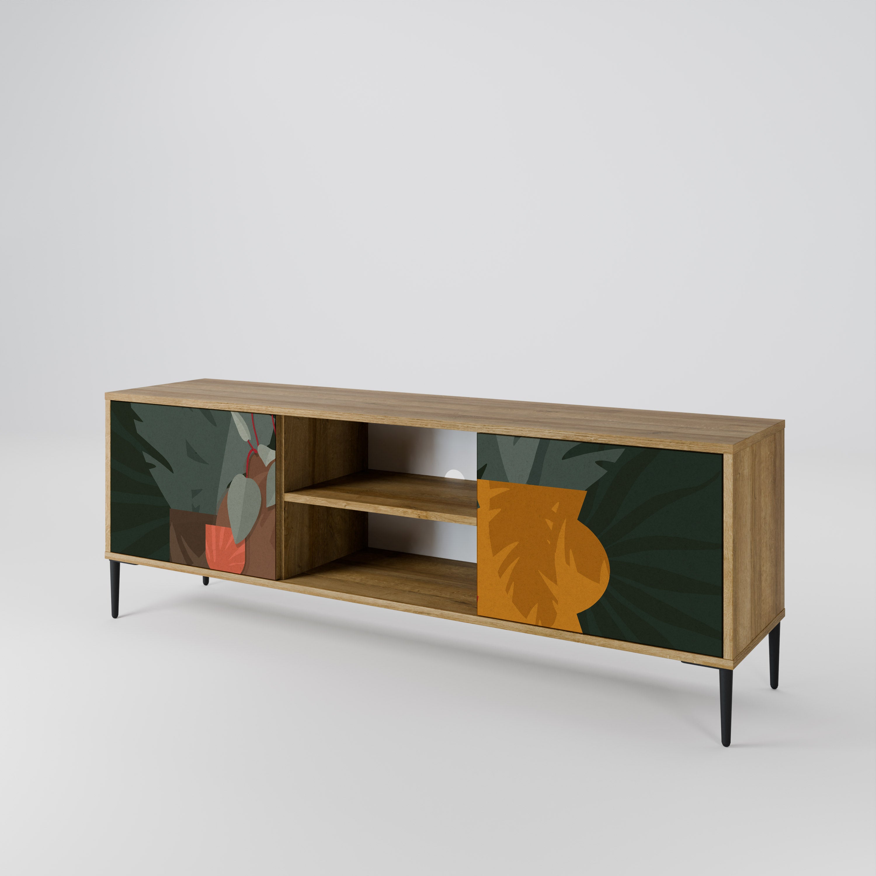TROPICAL COMPOSITION 2-Door TV Cabinet