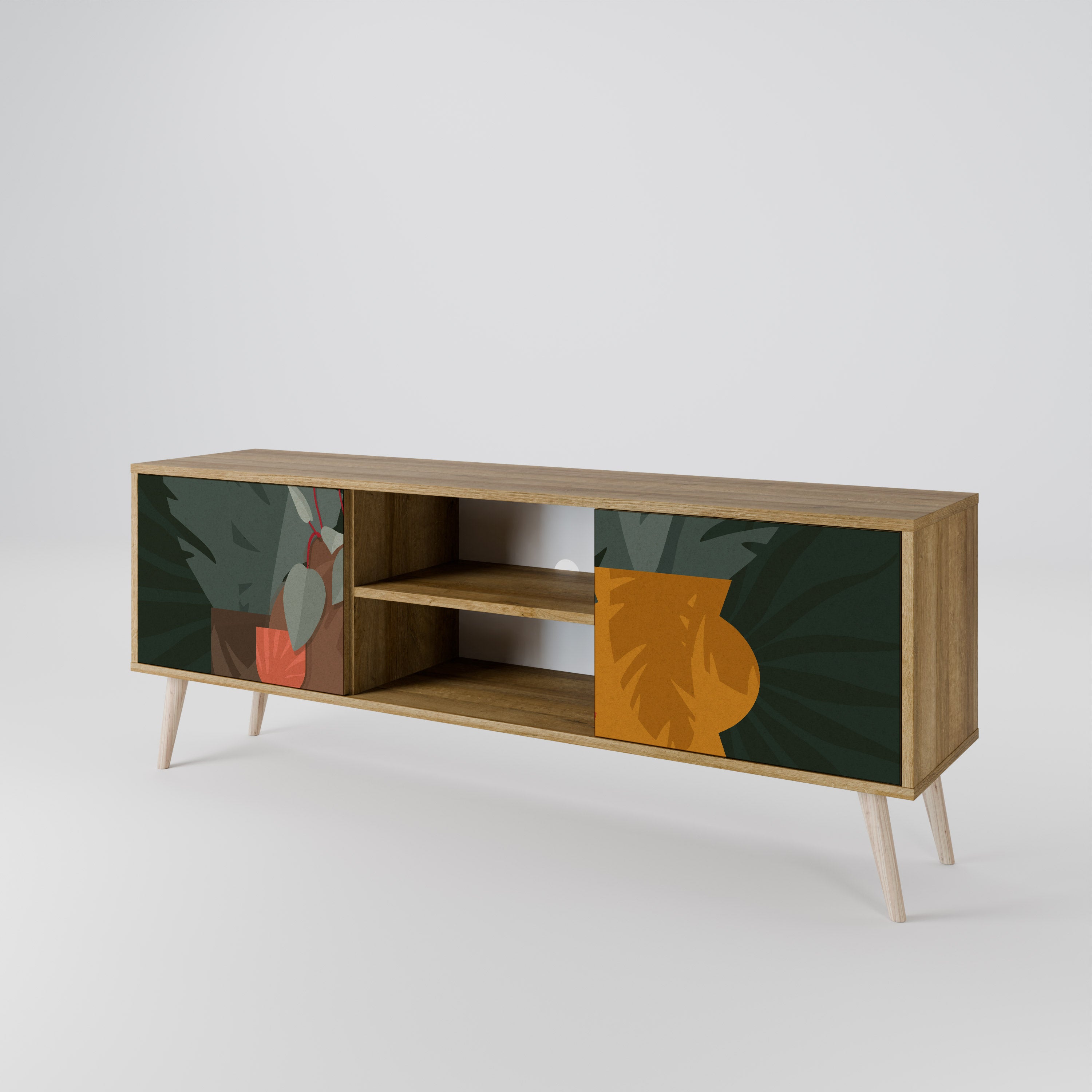 TROPICAL COMPOSITION 2-Door TV Cabinet
