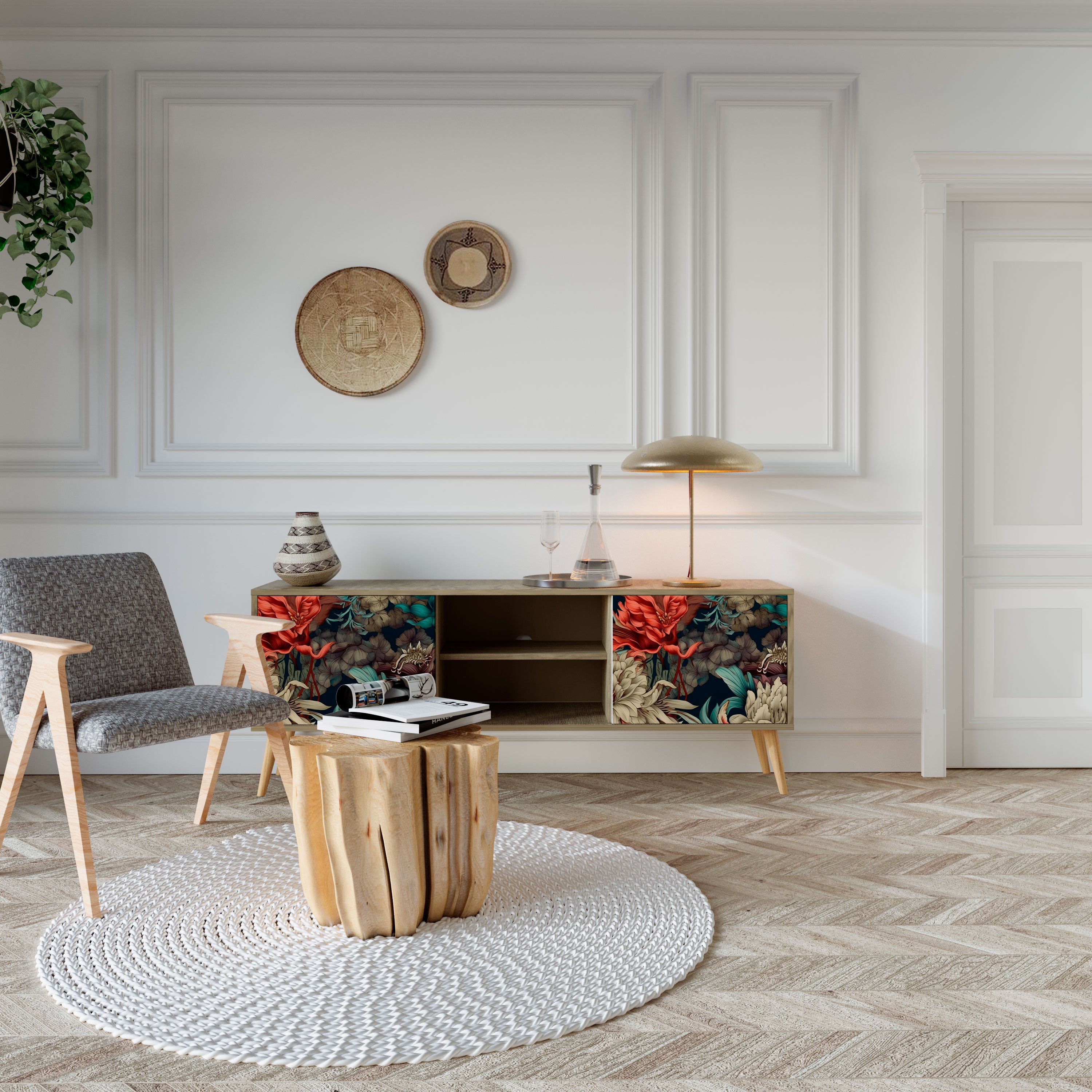 SPROUTING GRACE 2-Door TV Cabinet