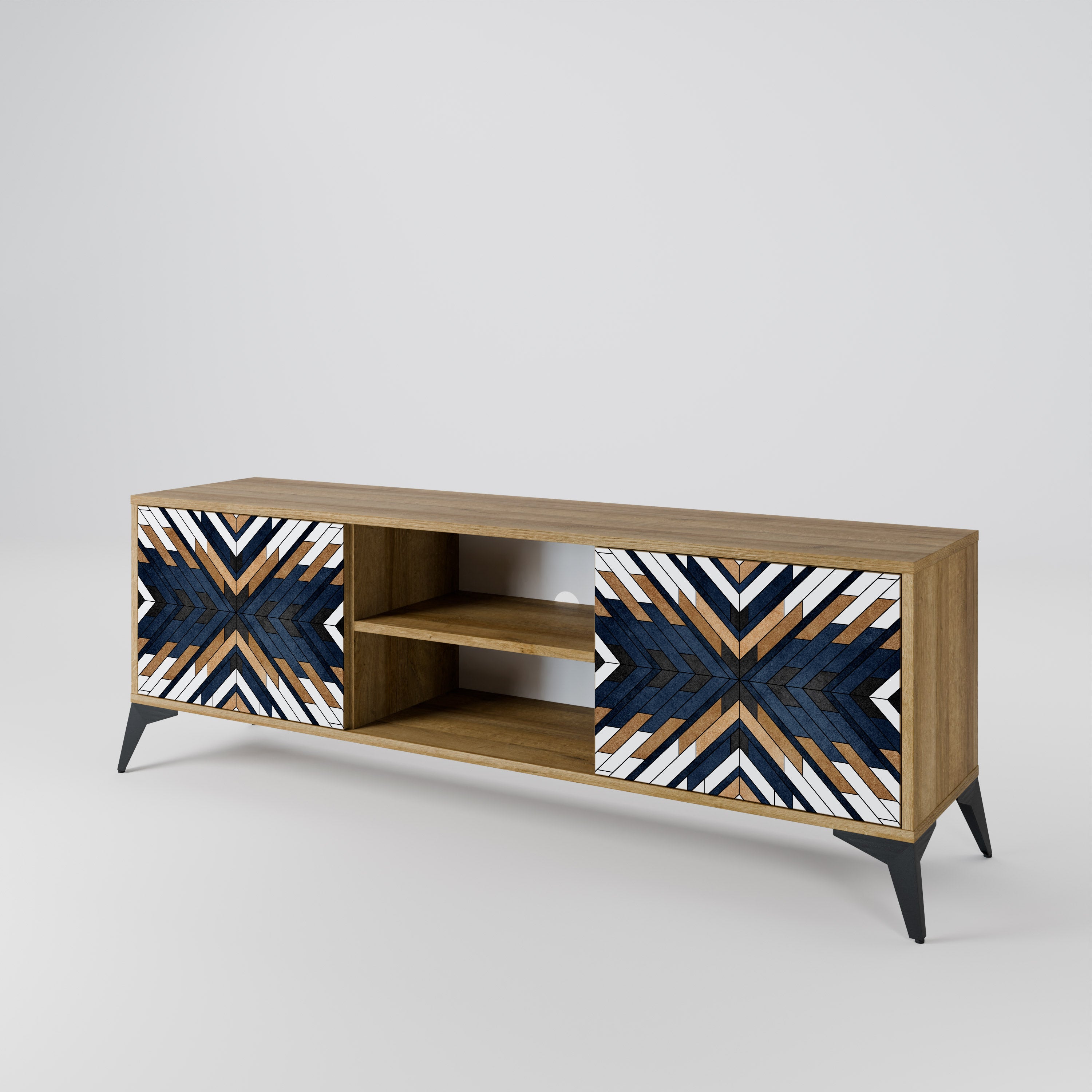 ARTFUL GEOMETRY Dvoudveřový TV stolek