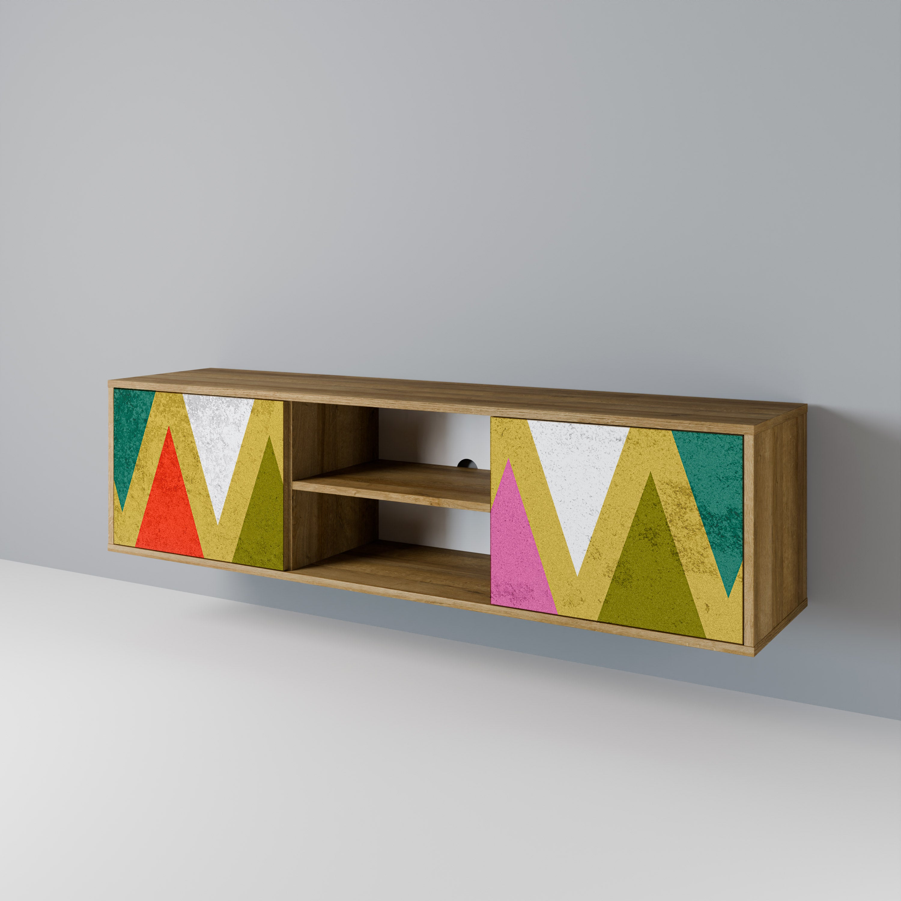 COLORFUL TRIANGLES Dvoudveřový TV stolek