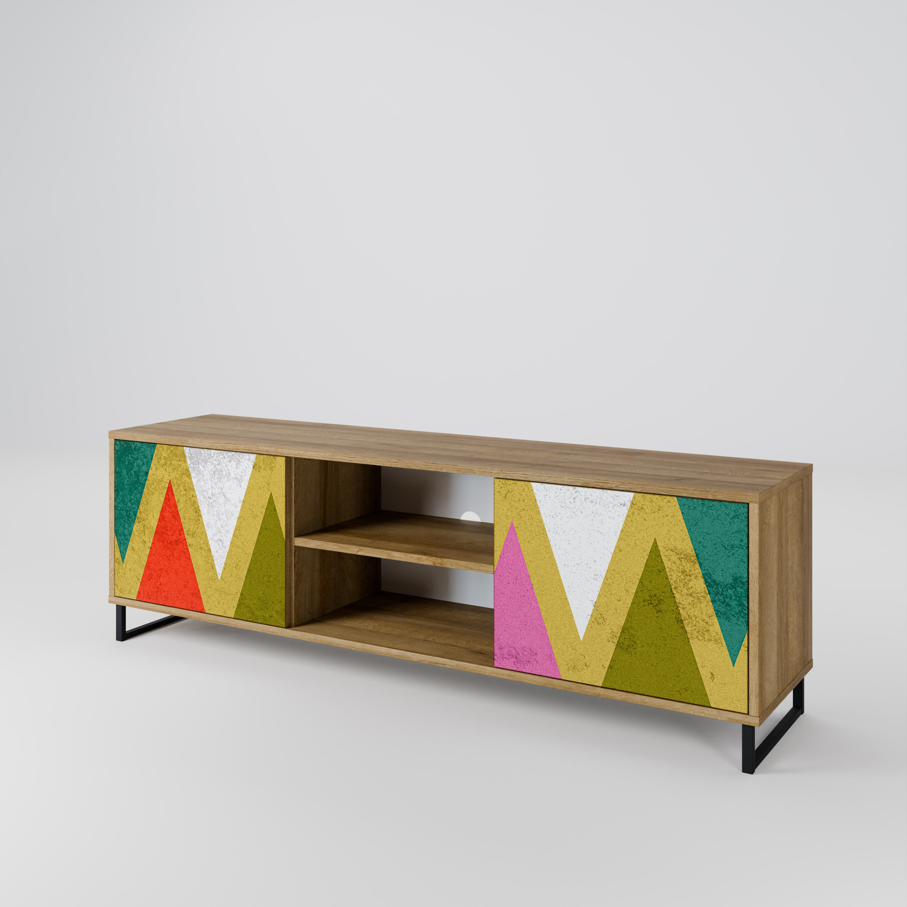 COLORFUL TRIANGLES Dvoudveřový TV stolek