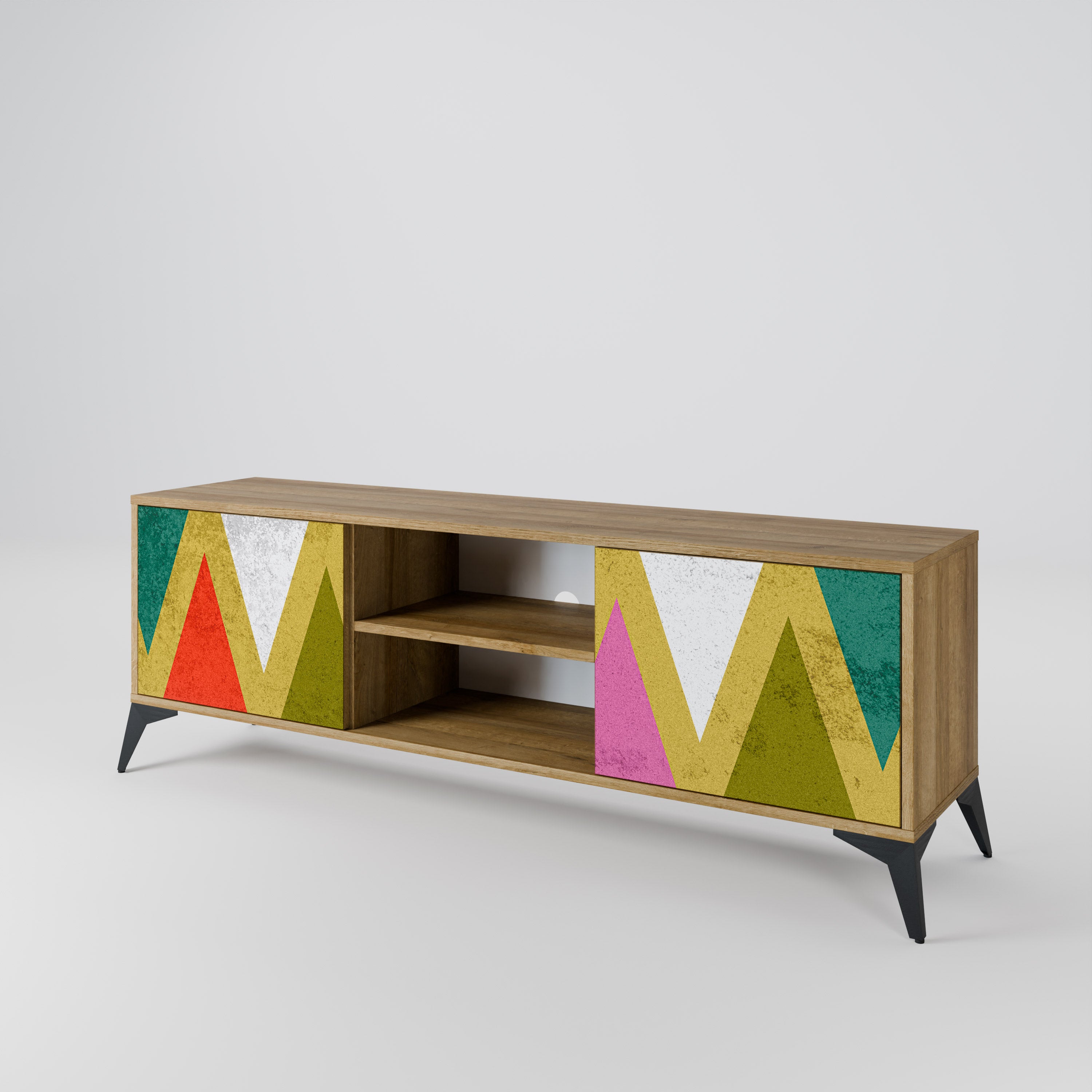 COLORFUL TRIANGLES Dvoudveřový TV stolek